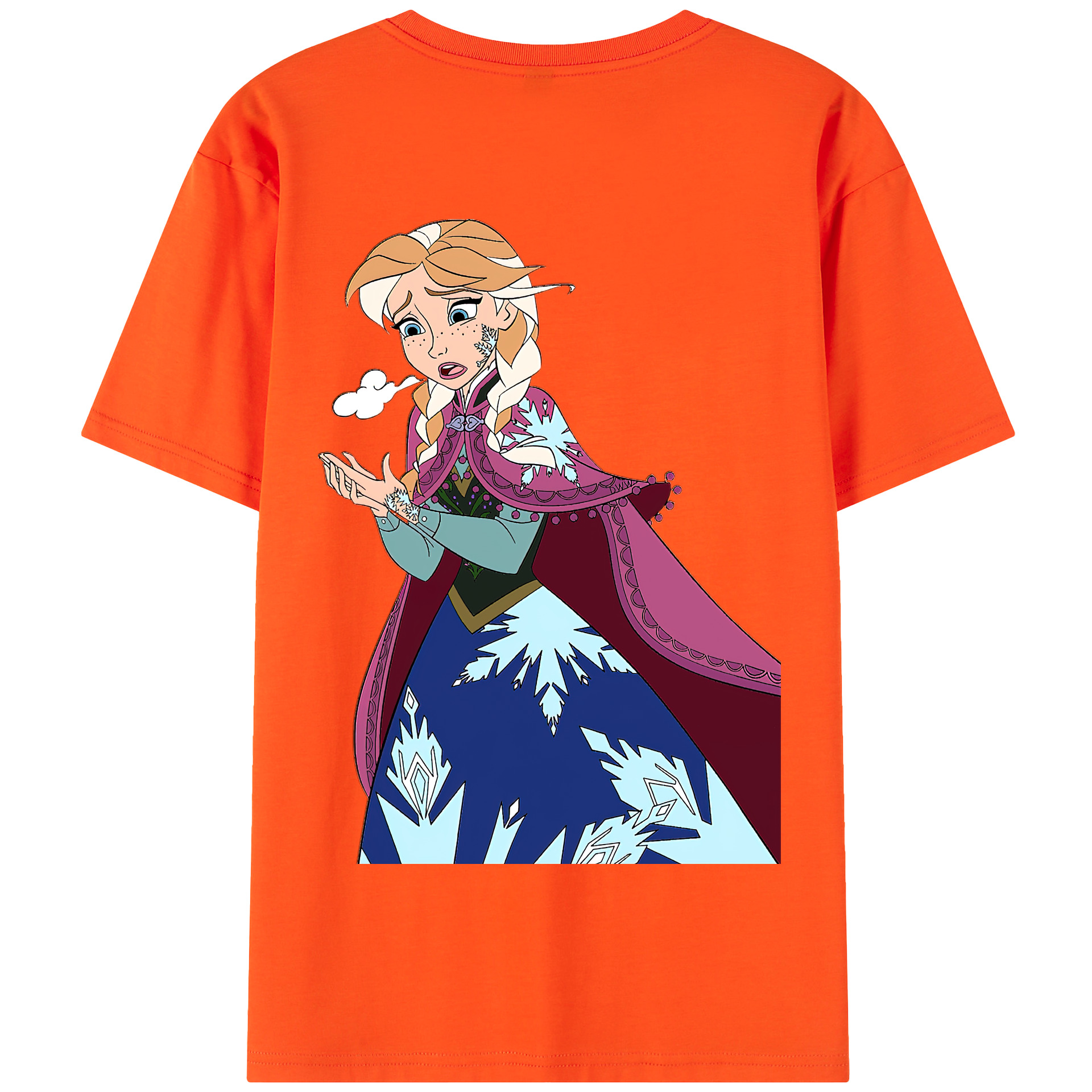 （画像用） アナと雪の女王 アンナ エルサ Frozen Anna Elsa 綿100％半袖Tシャツ（背面プリント）