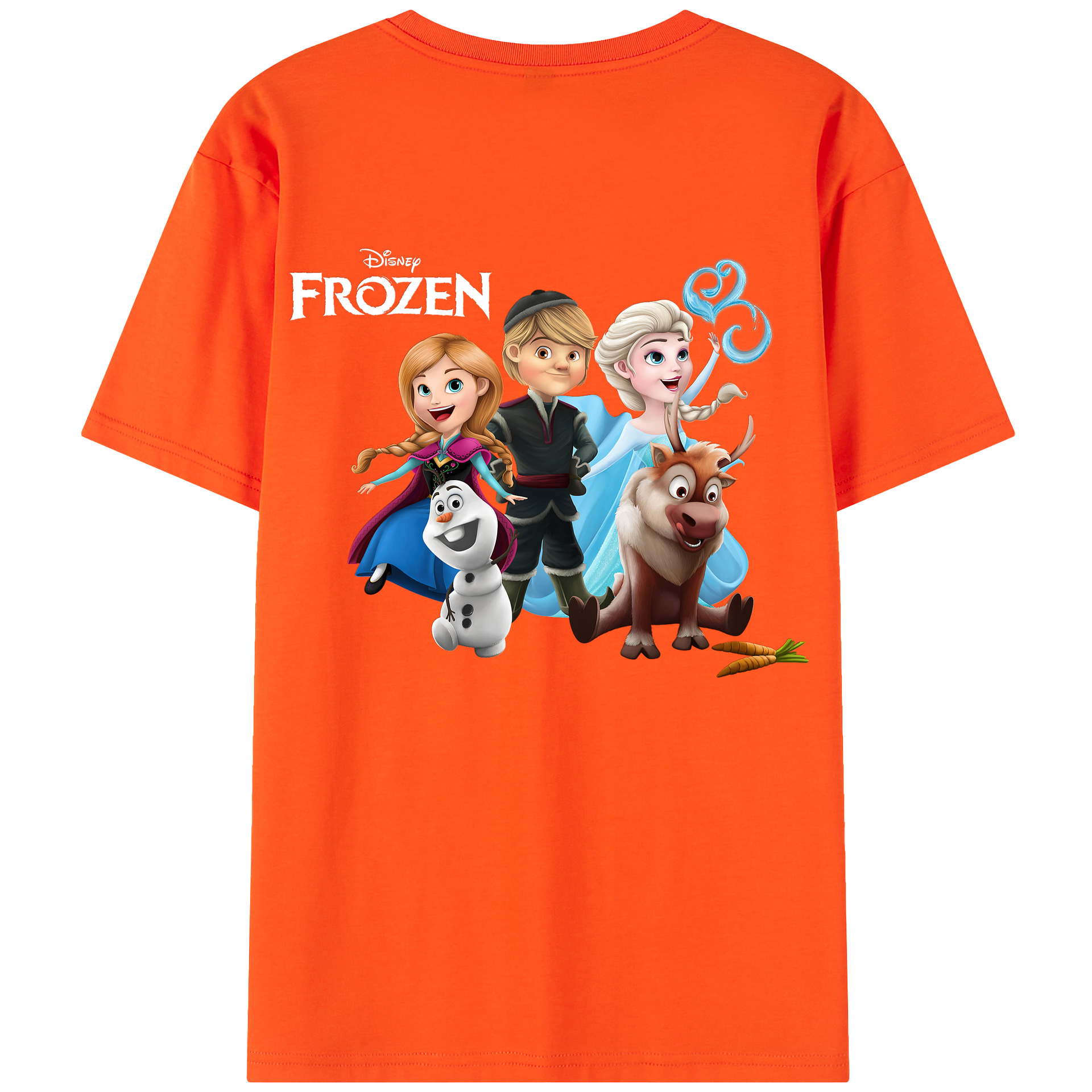 （画像用） アナと雪の女王 アンナ エルサ Frozen Anna Elsa 綿100％半袖Tシャツ（背面プリント）