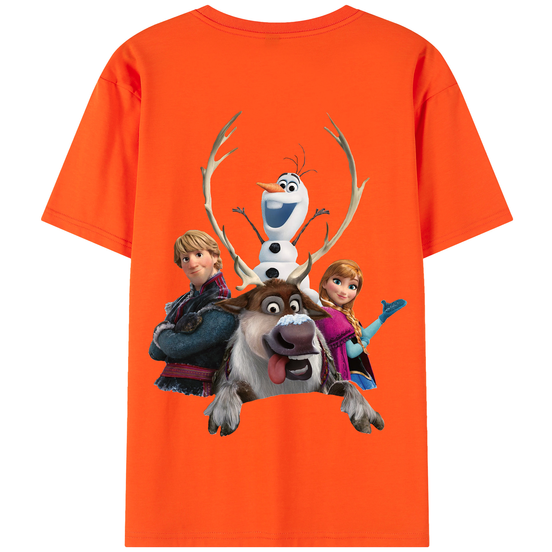 （画像用） アナと雪の女王 アンナ エルサ Frozen Anna Elsa 綿100％半袖Tシャツ（背面プリント）