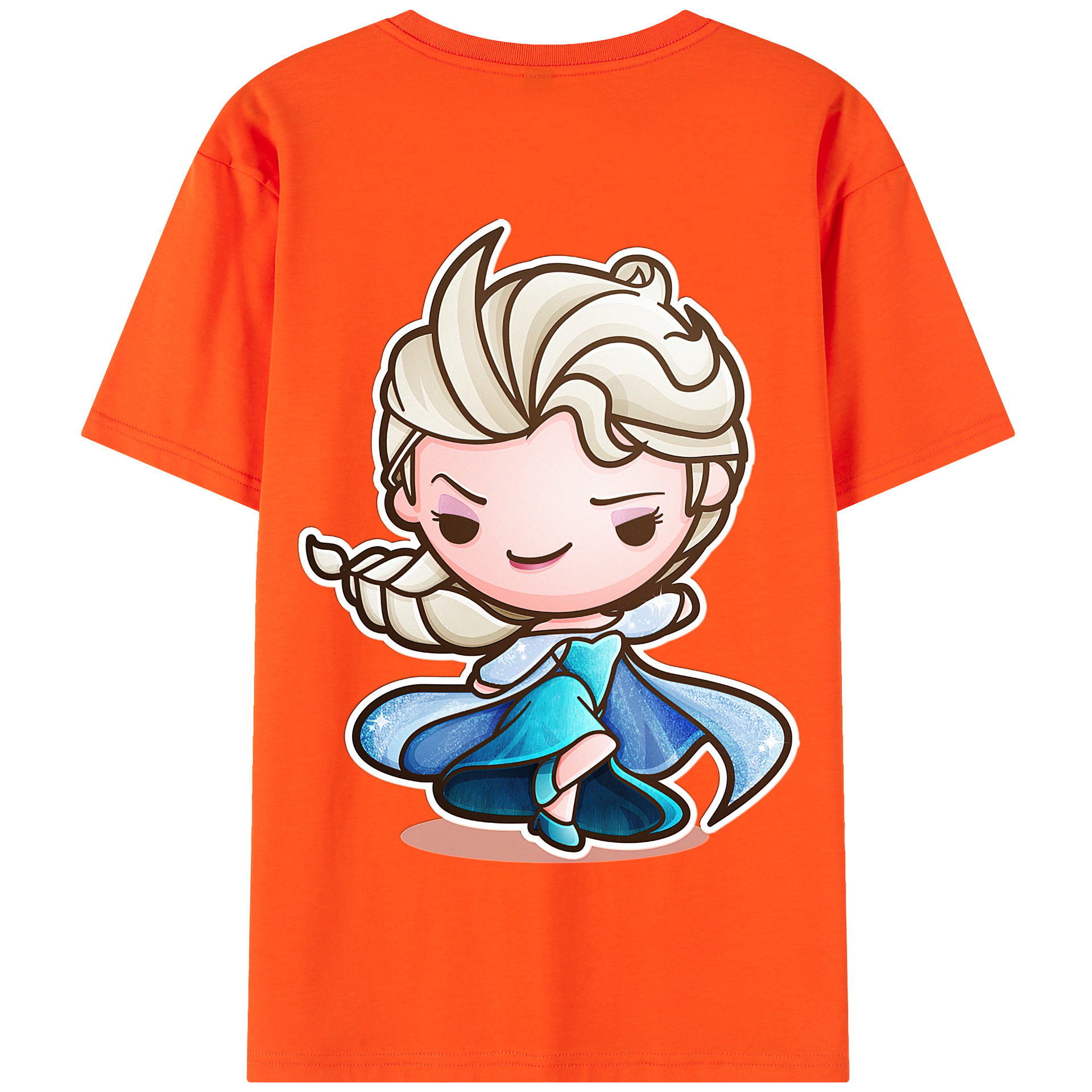 （画像用） アナと雪の女王 アンナ エルサ Frozen Anna Elsa 綿100％半袖Tシャツ（背面プリント）
