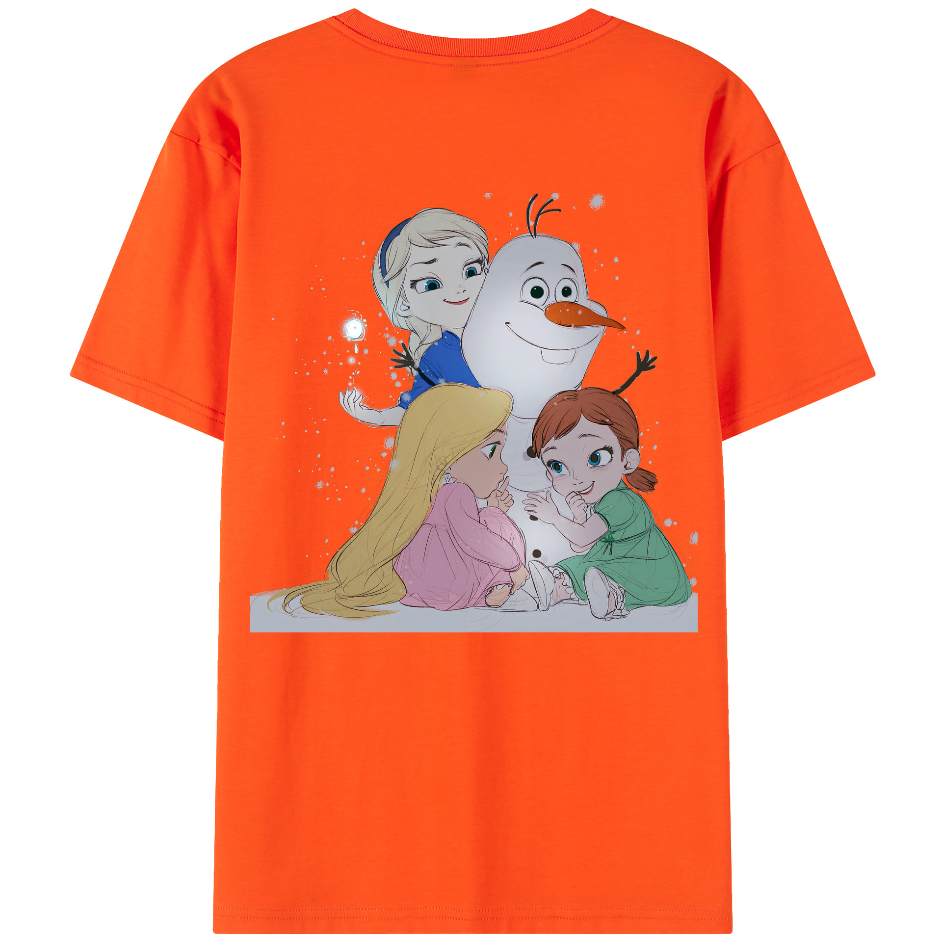 （画像用） アナと雪の女王 アンナ エルサ Frozen Anna Elsa 綿100％半袖Tシャツ（背面プリント）