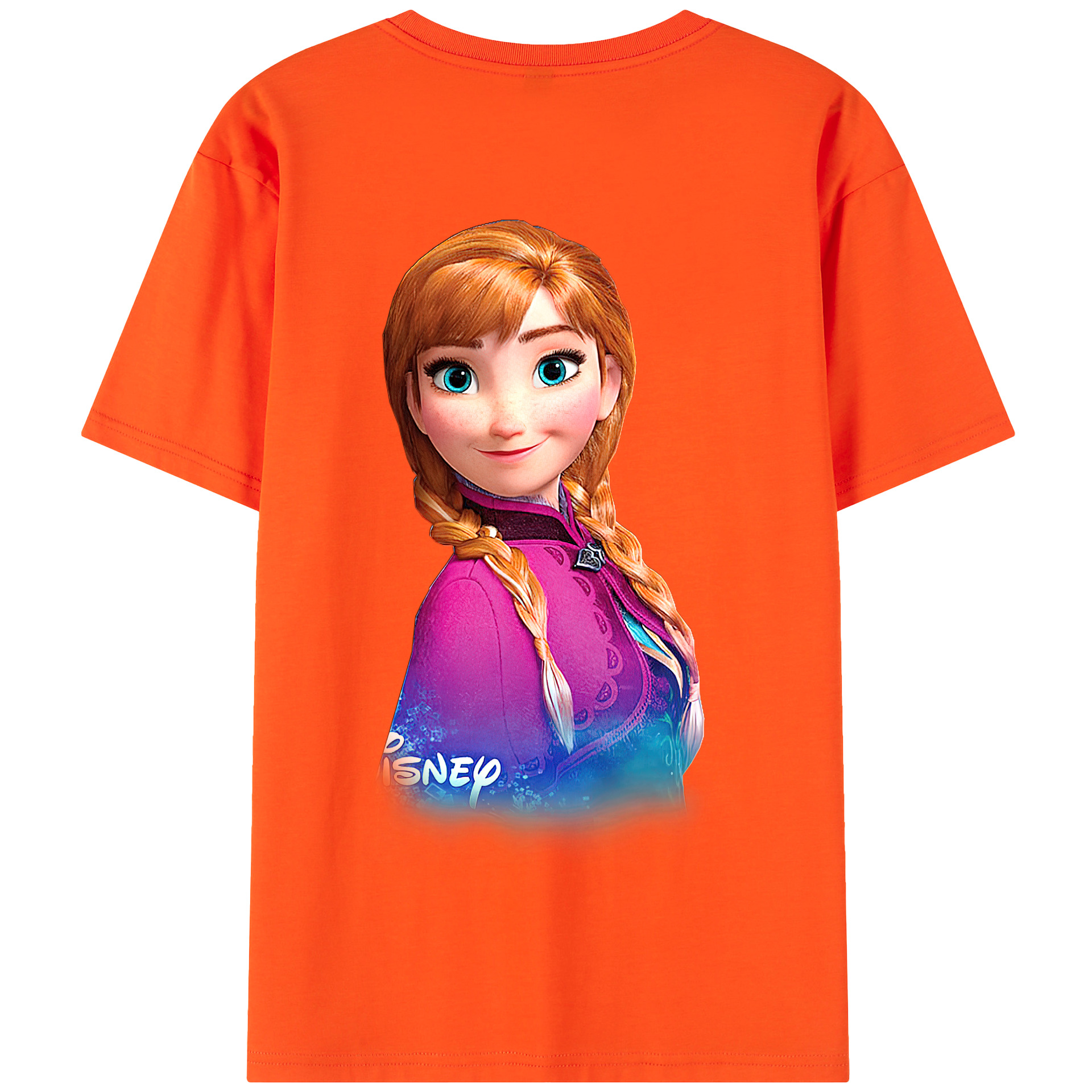 （画像用） アナと雪の女王 アンナ エルサ Frozen Anna Elsa 綿100％半袖Tシャツ（背面プリント）