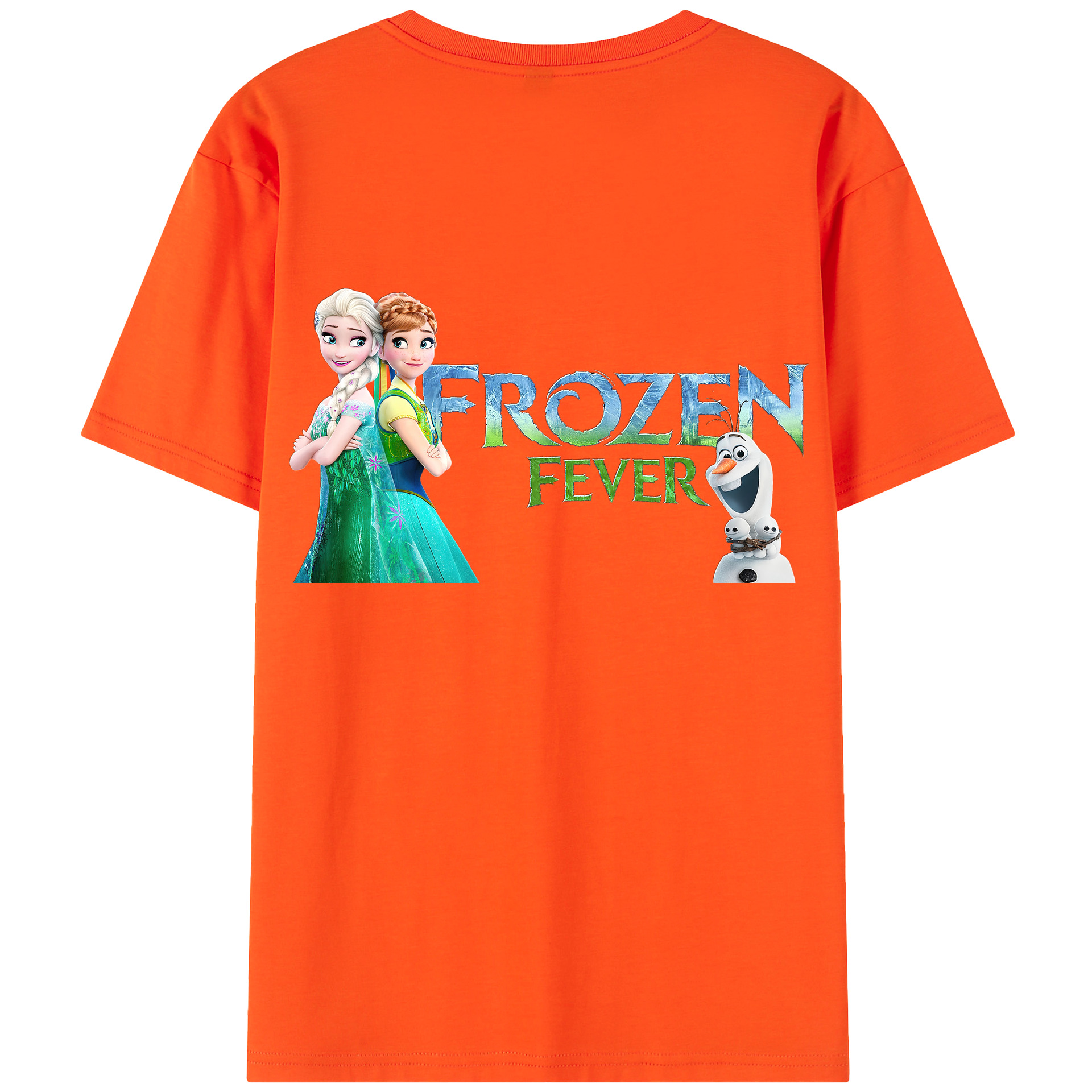 （画像用） アナと雪の女王 アンナ エルサ Frozen Anna Elsa 綿100％半袖Tシャツ（背面プリント）
