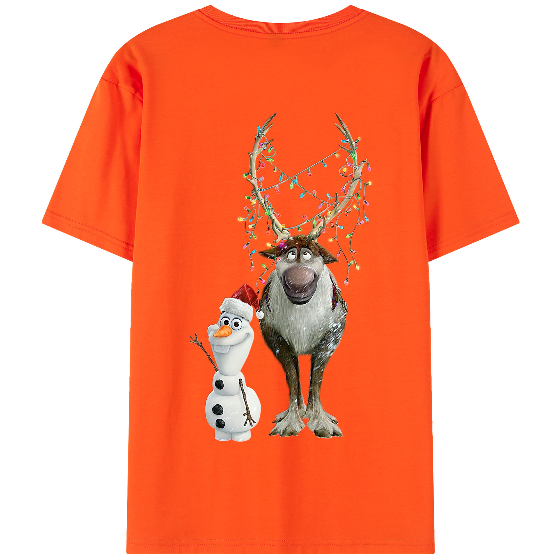 （画像用） アナと雪の女王 アンナ エルサ Frozen Anna Elsa 綿100％半袖Tシャツ（背面プリント）