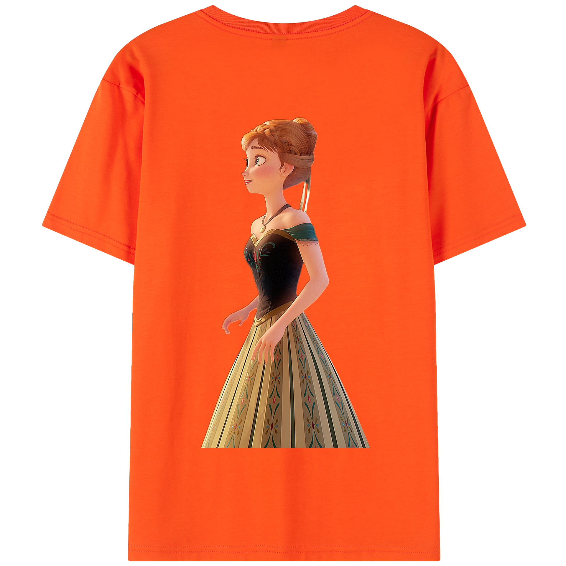 （画像用） アナと雪の女王 アンナ エルサ Frozen Anna Elsa 綿100％半袖Tシャツ（背面プリント）