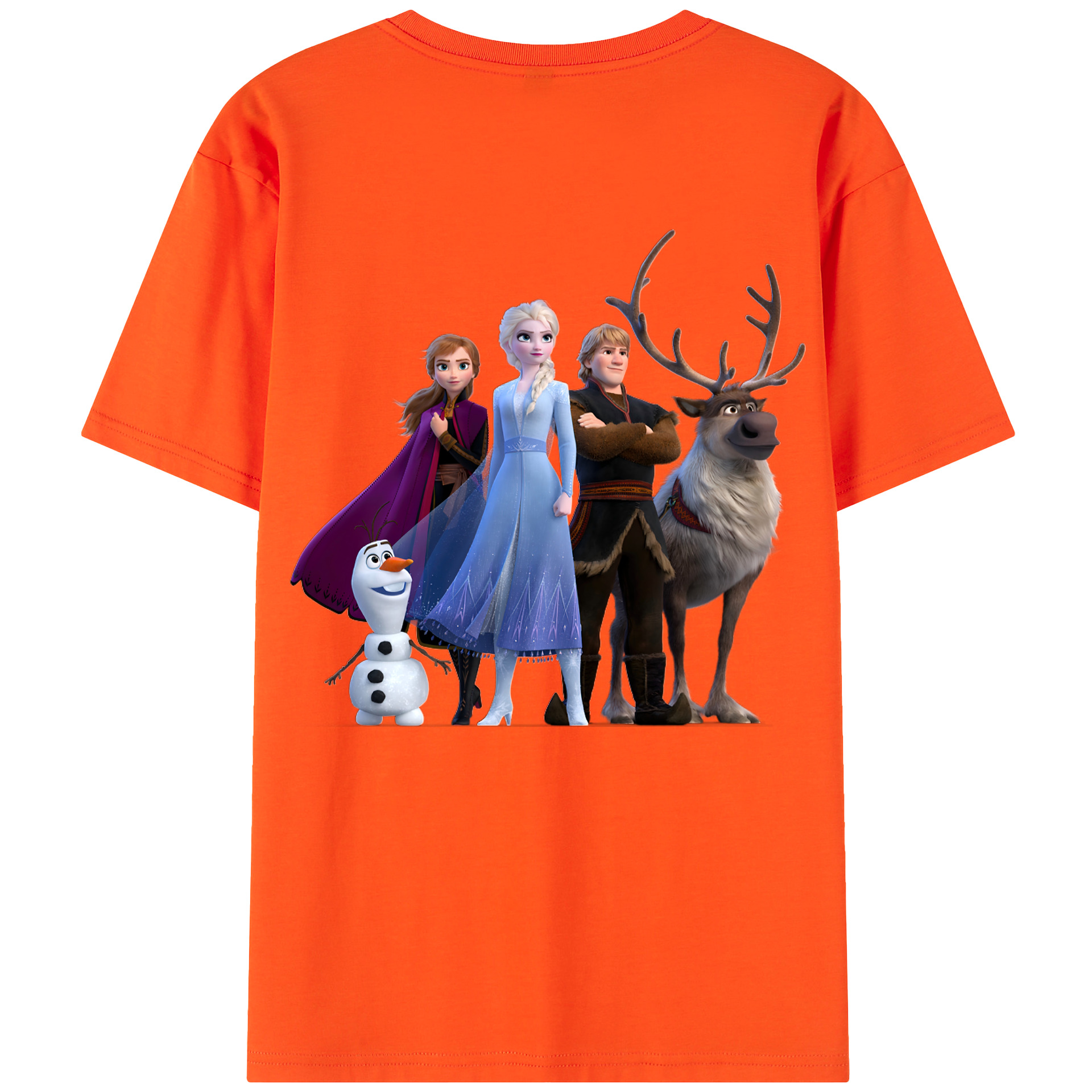 （画像用） アナと雪の女王 アンナ エルサ Frozen Anna Elsa 綿100％半袖Tシャツ（背面プリント）