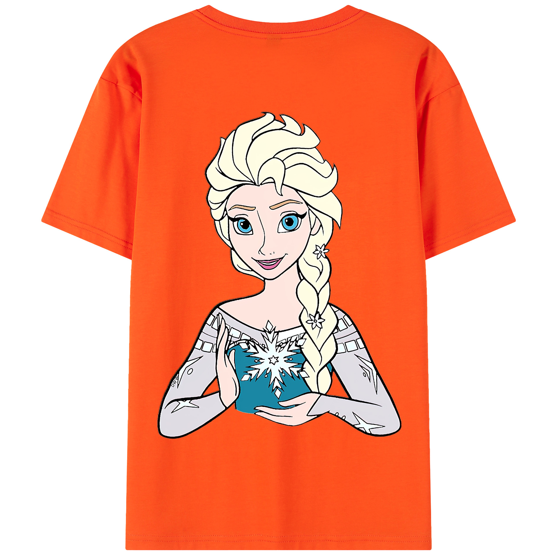 （画像用） アナと雪の女王 アンナ エルサ Frozen Anna Elsa 綿100％半袖Tシャツ（背面プリント）