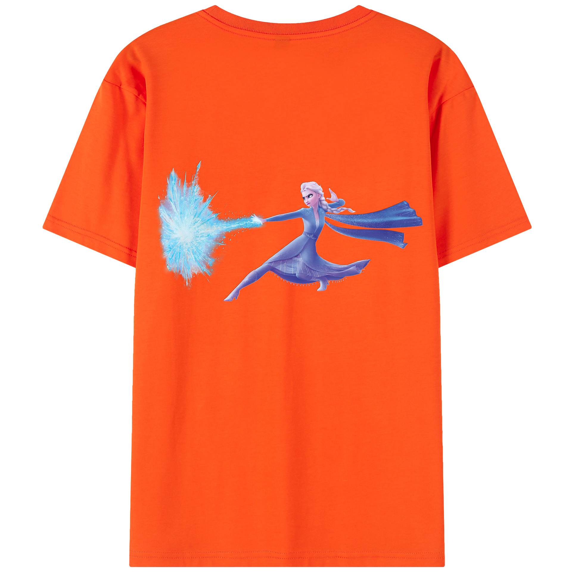 （画像用） アナと雪の女王 アンナ エルサ Frozen Anna Elsa 綿100％半袖Tシャツ（背面プリント）