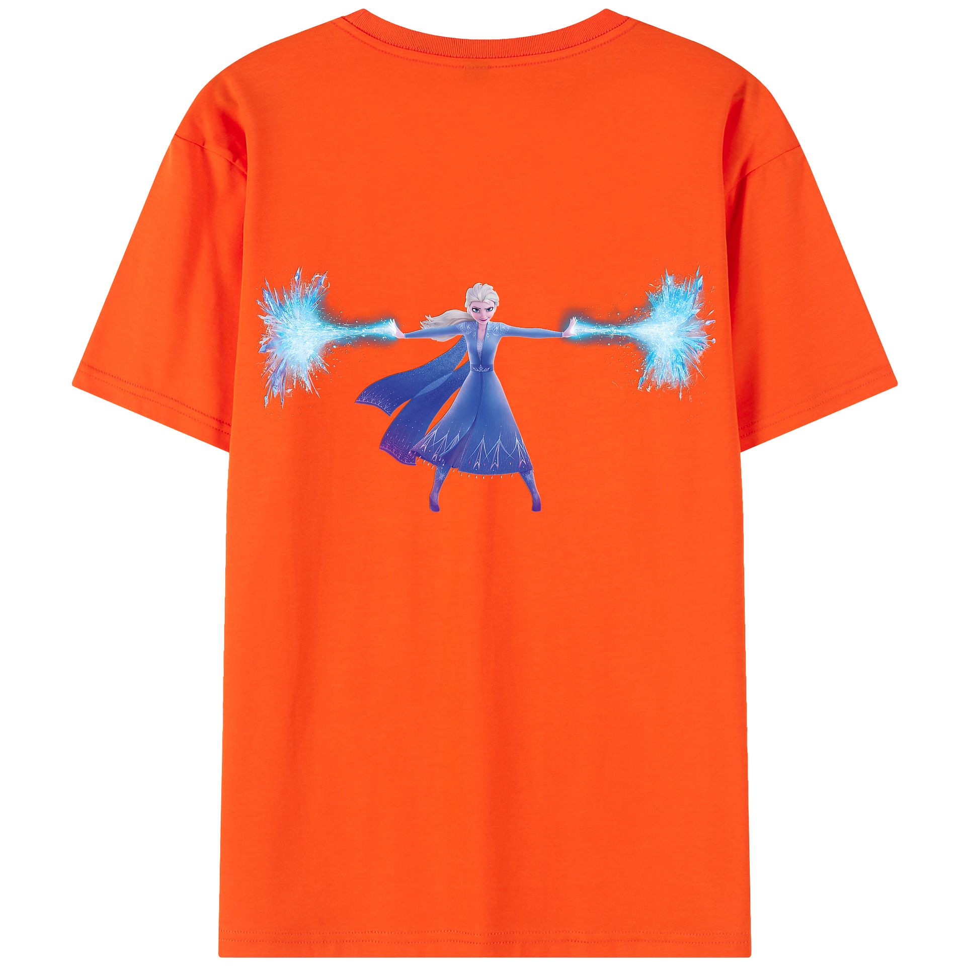 （画像用） アナと雪の女王 アンナ エルサ Frozen Anna Elsa 綿100％半袖Tシャツ（背面プリント）
