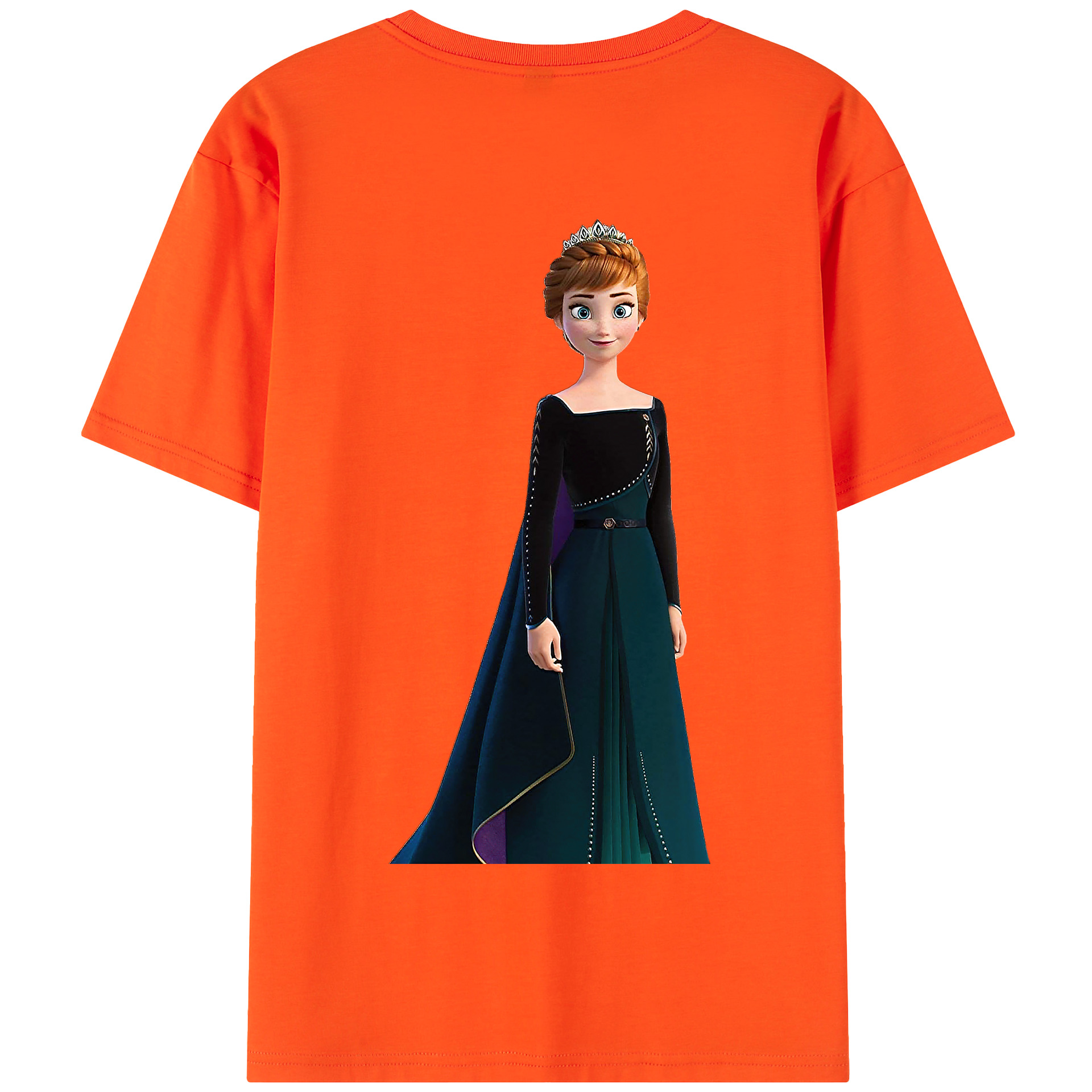 （画像用） アナと雪の女王 アンナ エルサ Frozen Anna Elsa 綿100％半袖Tシャツ（背面プリント）