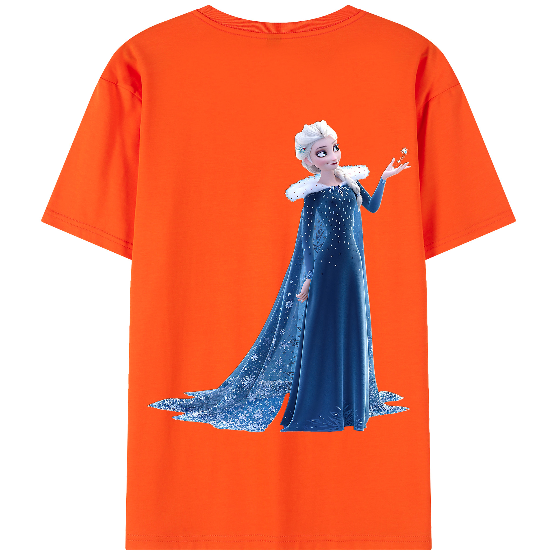 （画像用） アナと雪の女王 アンナ エルサ Frozen Anna Elsa 綿100％半袖Tシャツ（背面プリント）