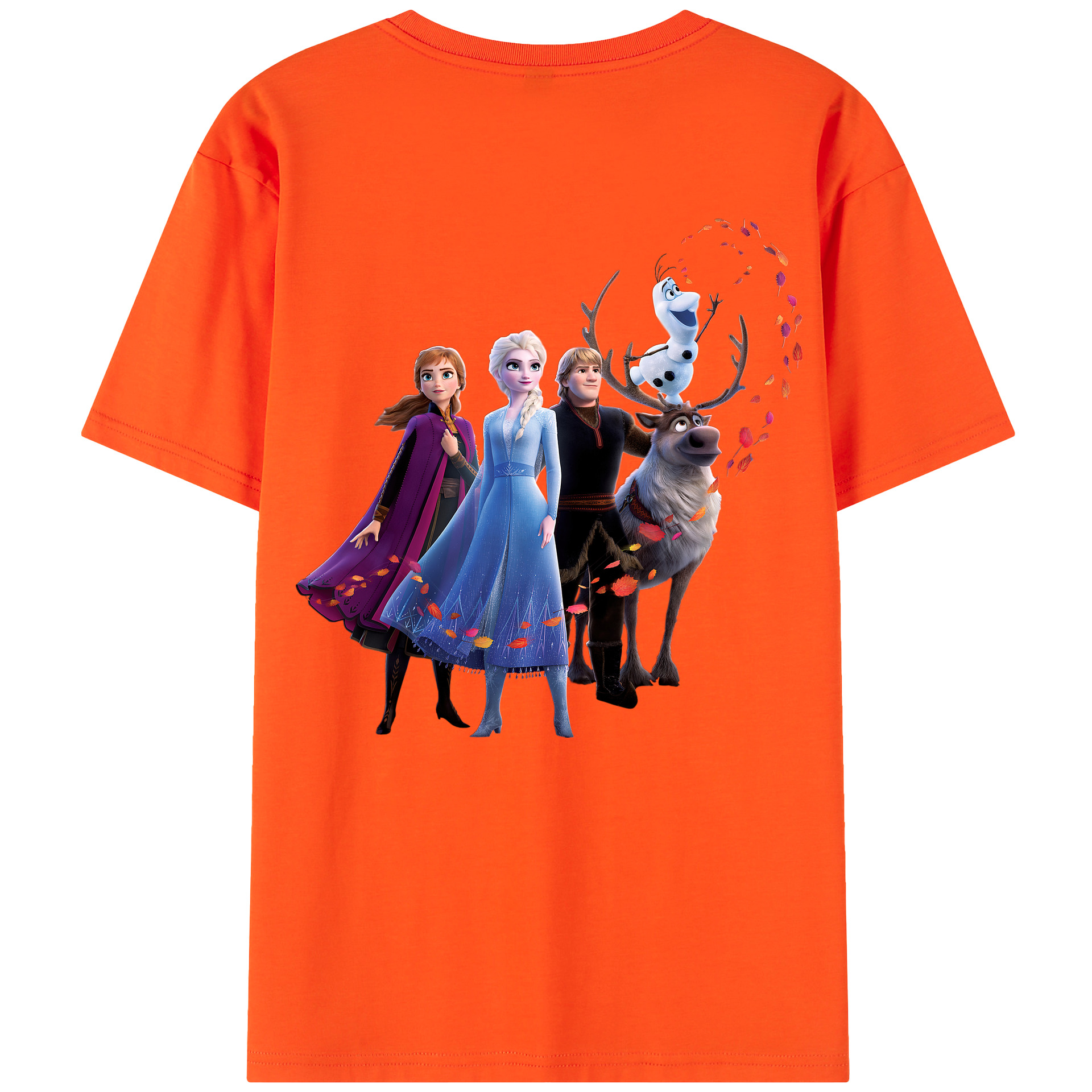 （画像用） アナと雪の女王 アンナ エルサ Frozen Anna Elsa 綿100％半袖Tシャツ（背面プリント）