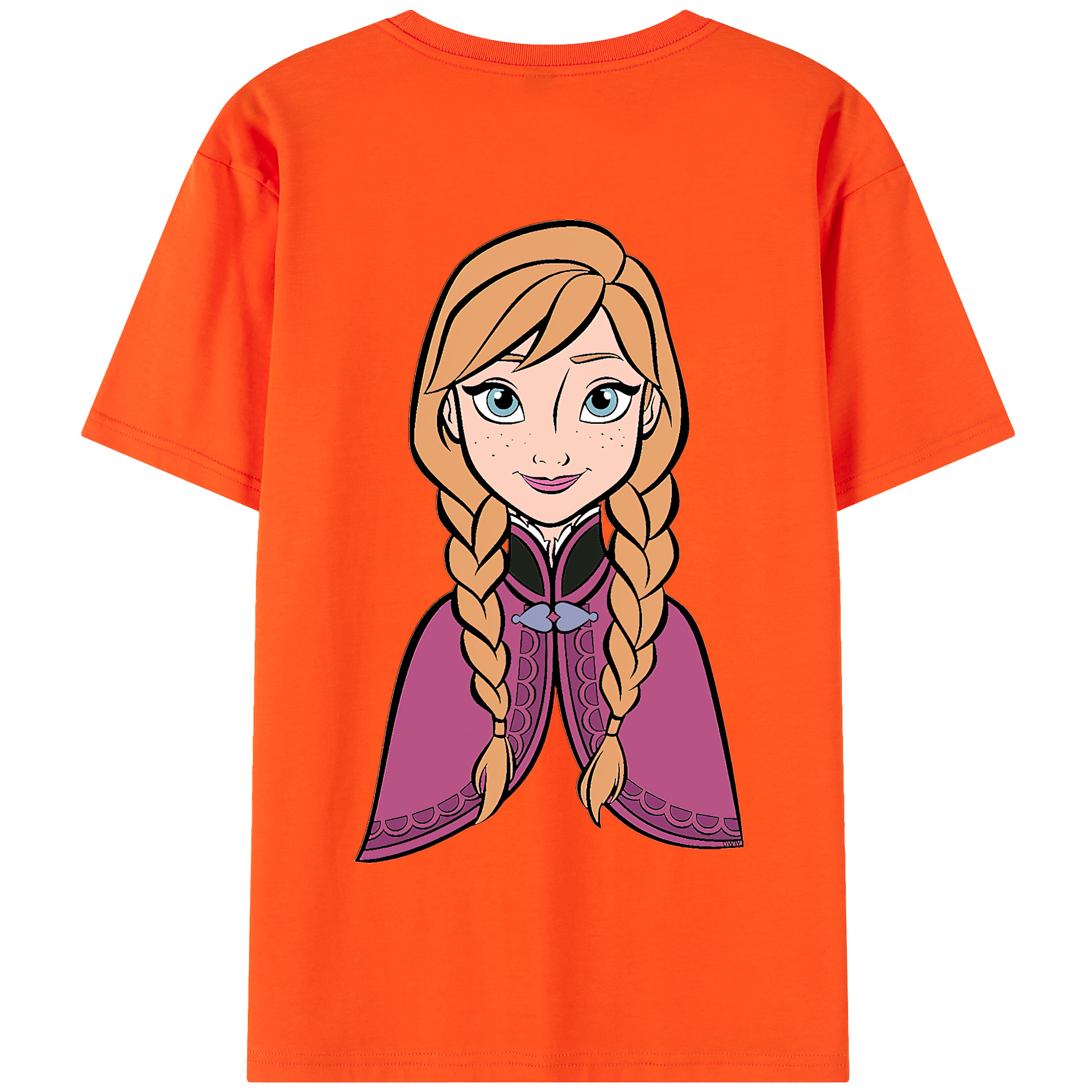 （画像用） アナと雪の女王 アンナ エルサ Frozen Anna Elsa 綿100％半袖Tシャツ（背面プリント）