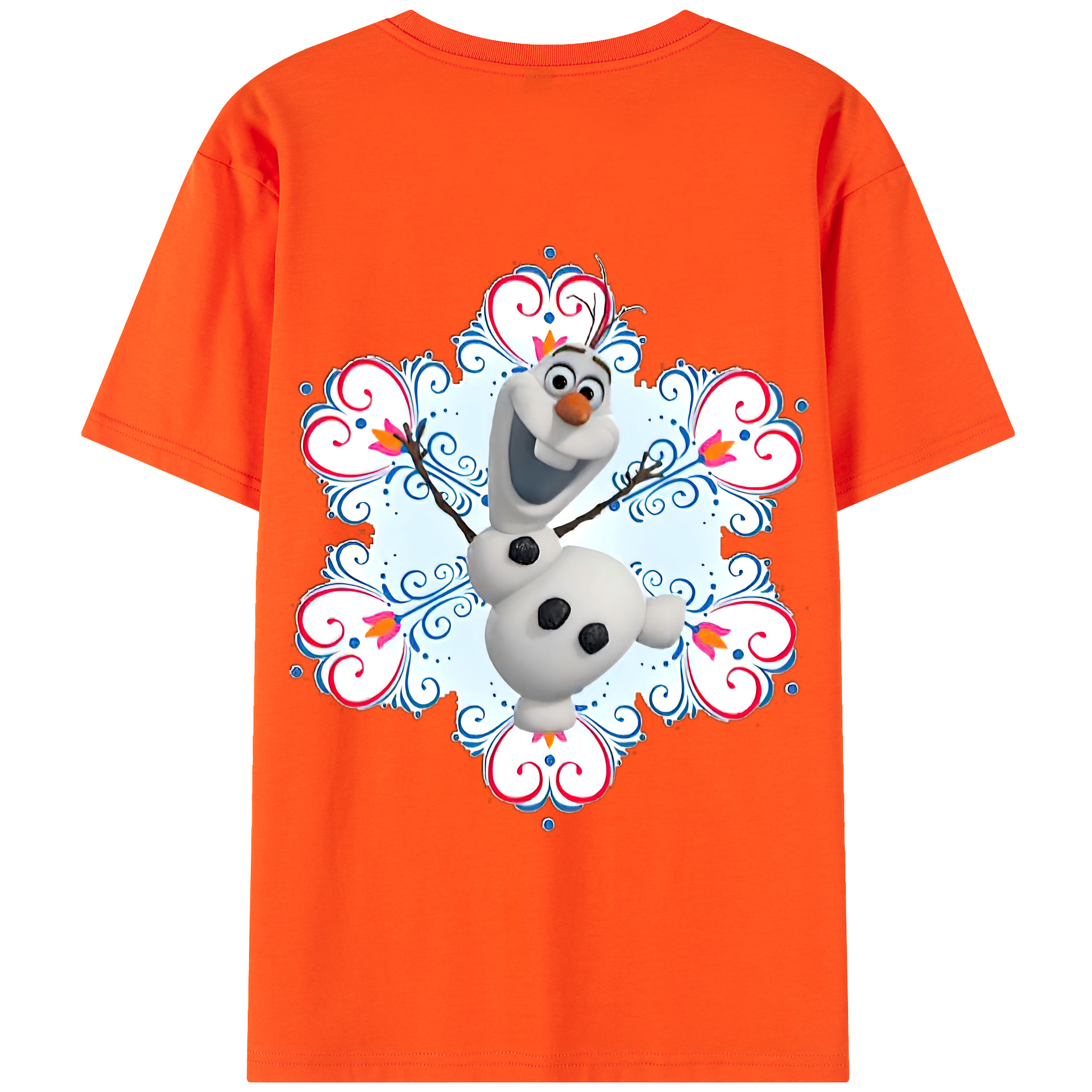 （画像用） アナと雪の女王 アンナ エルサ Frozen Anna Elsa 綿100％半袖Tシャツ（背面プリント）