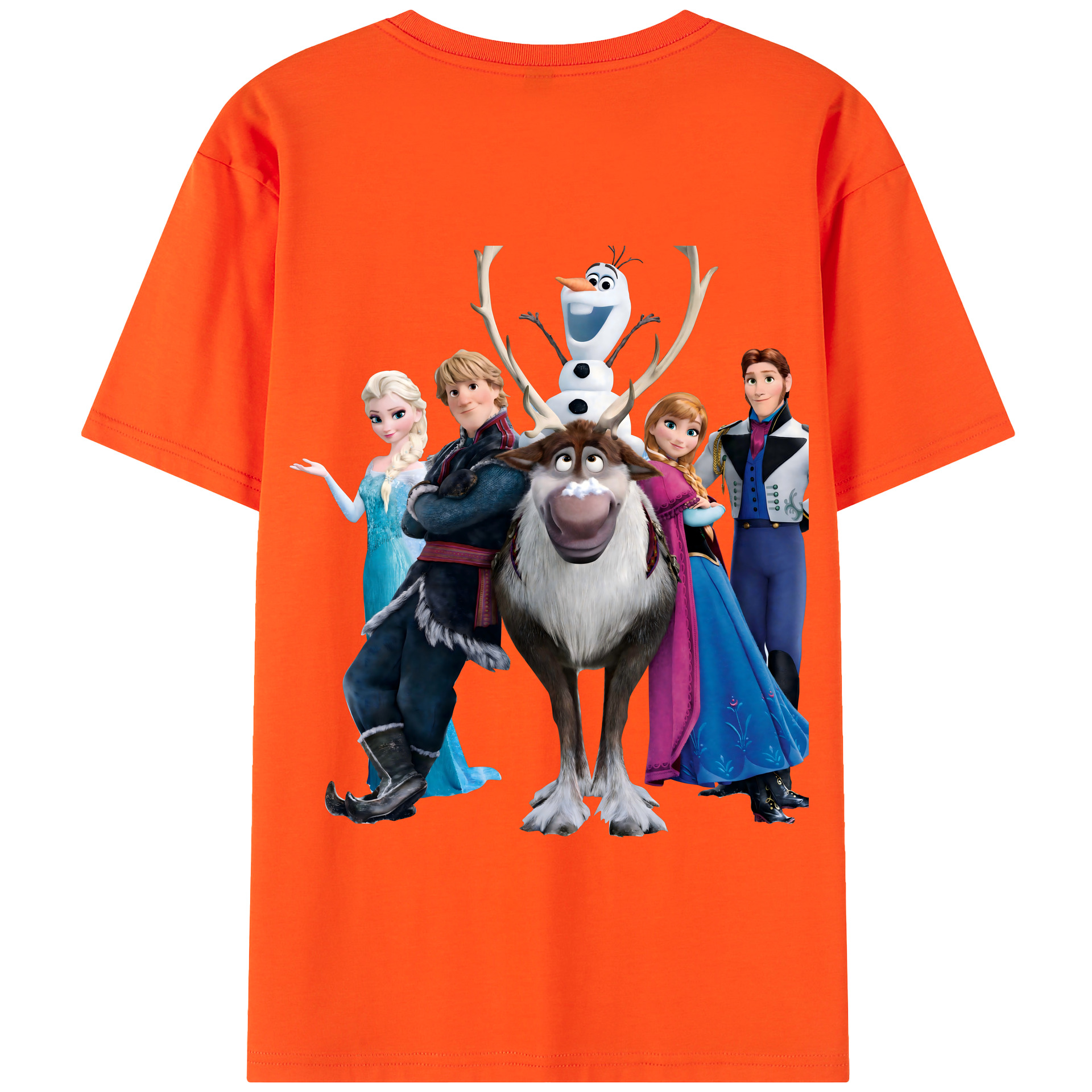（画像用） アナと雪の女王 アンナ エルサ Frozen Anna Elsa 綿100％半袖Tシャツ（背面プリント）