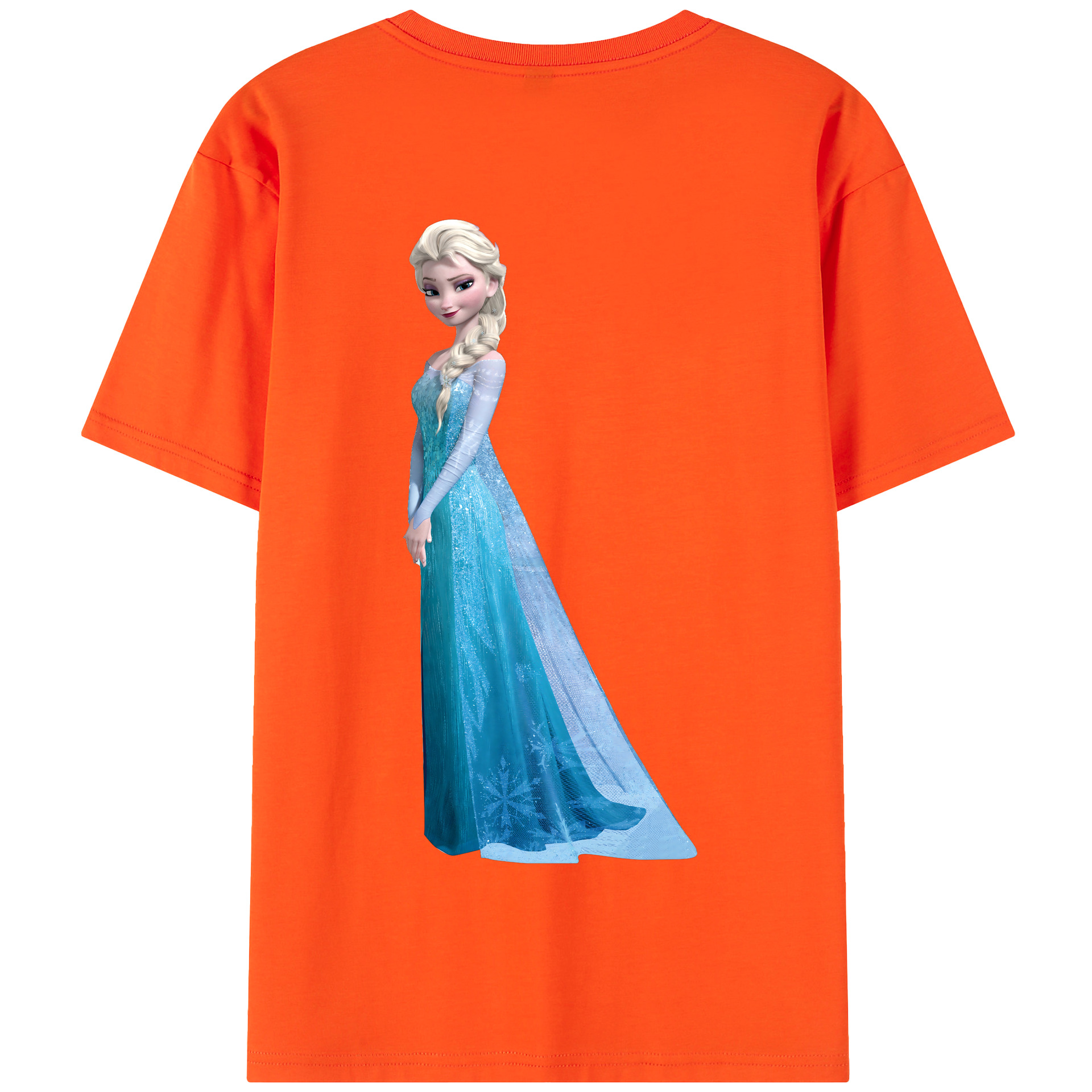 （画像用） アナと雪の女王 アンナ エルサ Frozen Anna Elsa 綿100％半袖Tシャツ（背面プリント）