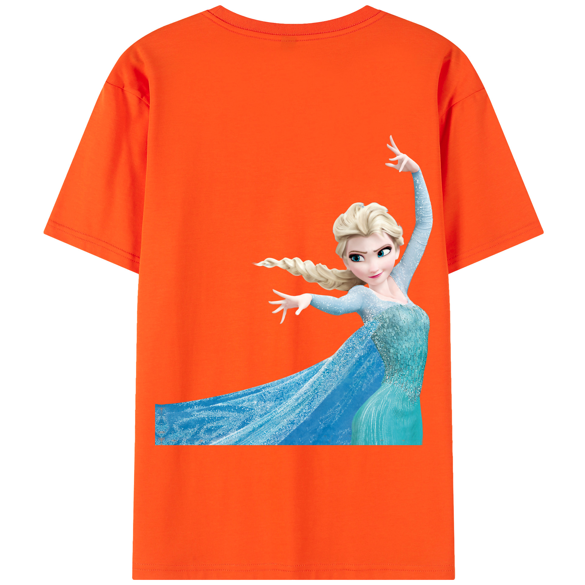 （画像用） アナと雪の女王 アンナ エルサ Frozen Anna Elsa 綿100％半袖Tシャツ（背面プリント）
