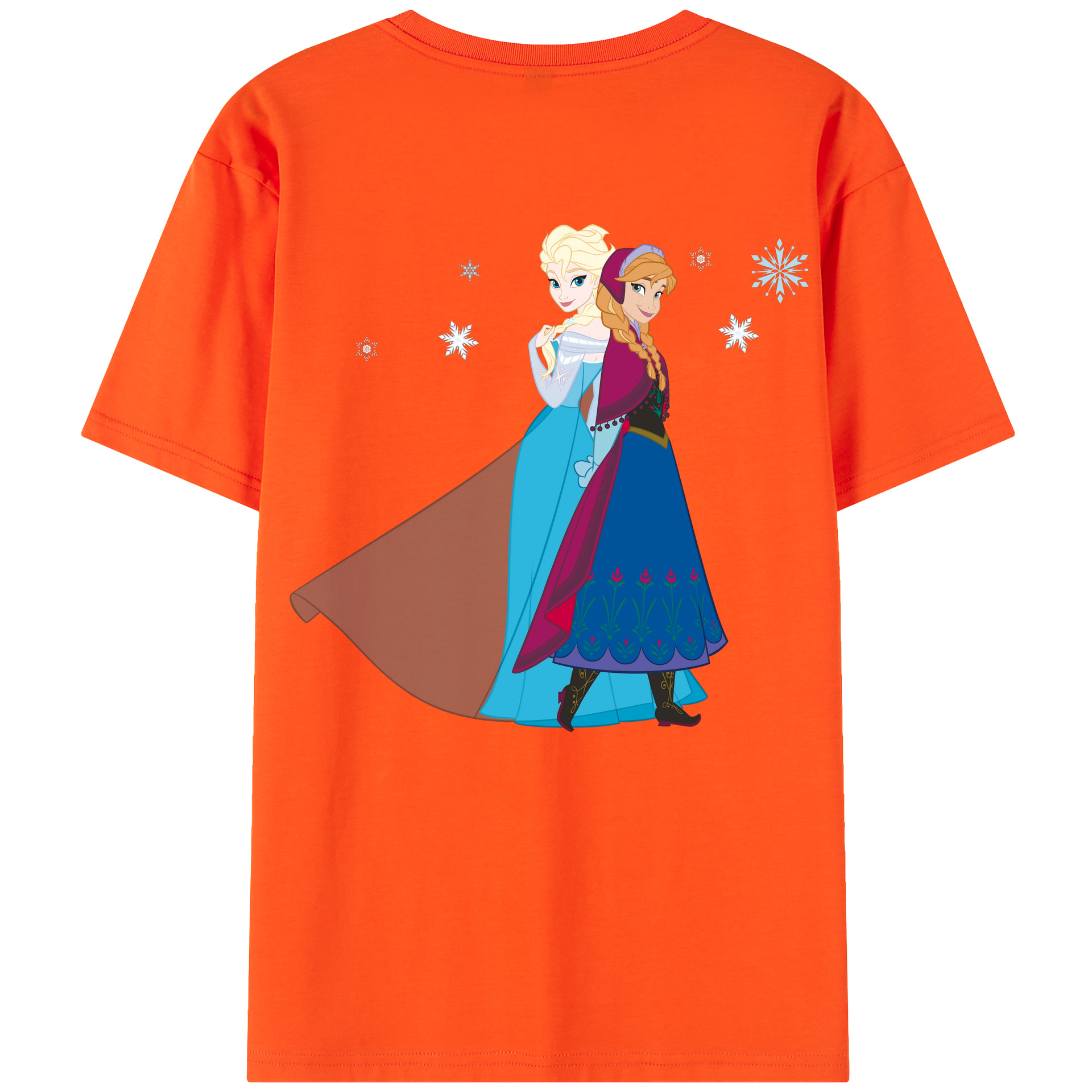 （画像用） アナと雪の女王 アンナ エルサ Frozen Anna Elsa 綿100％半袖Tシャツ（背面プリント）