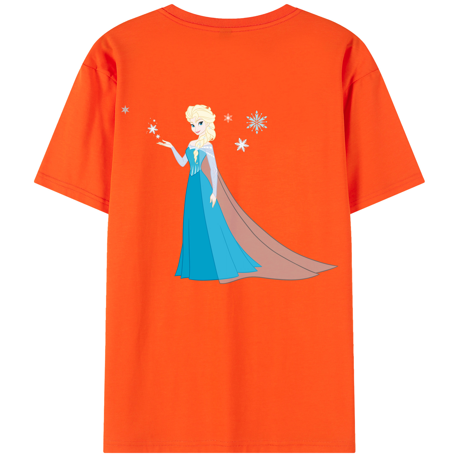 （画像用） アナと雪の女王 アンナ エルサ Frozen Anna Elsa 綿100％半袖Tシャツ（背面プリント）