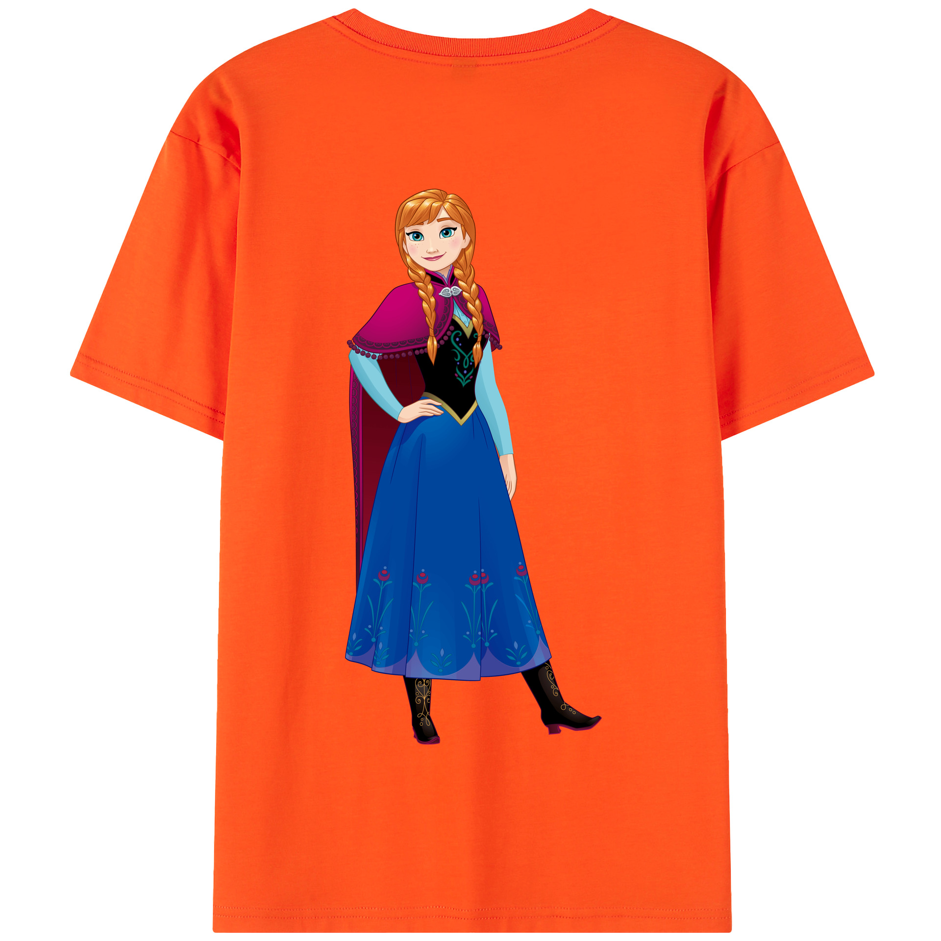 （画像用） アナと雪の女王 アンナ エルサ Frozen Anna Elsa 綿100％半袖Tシャツ（背面プリント）