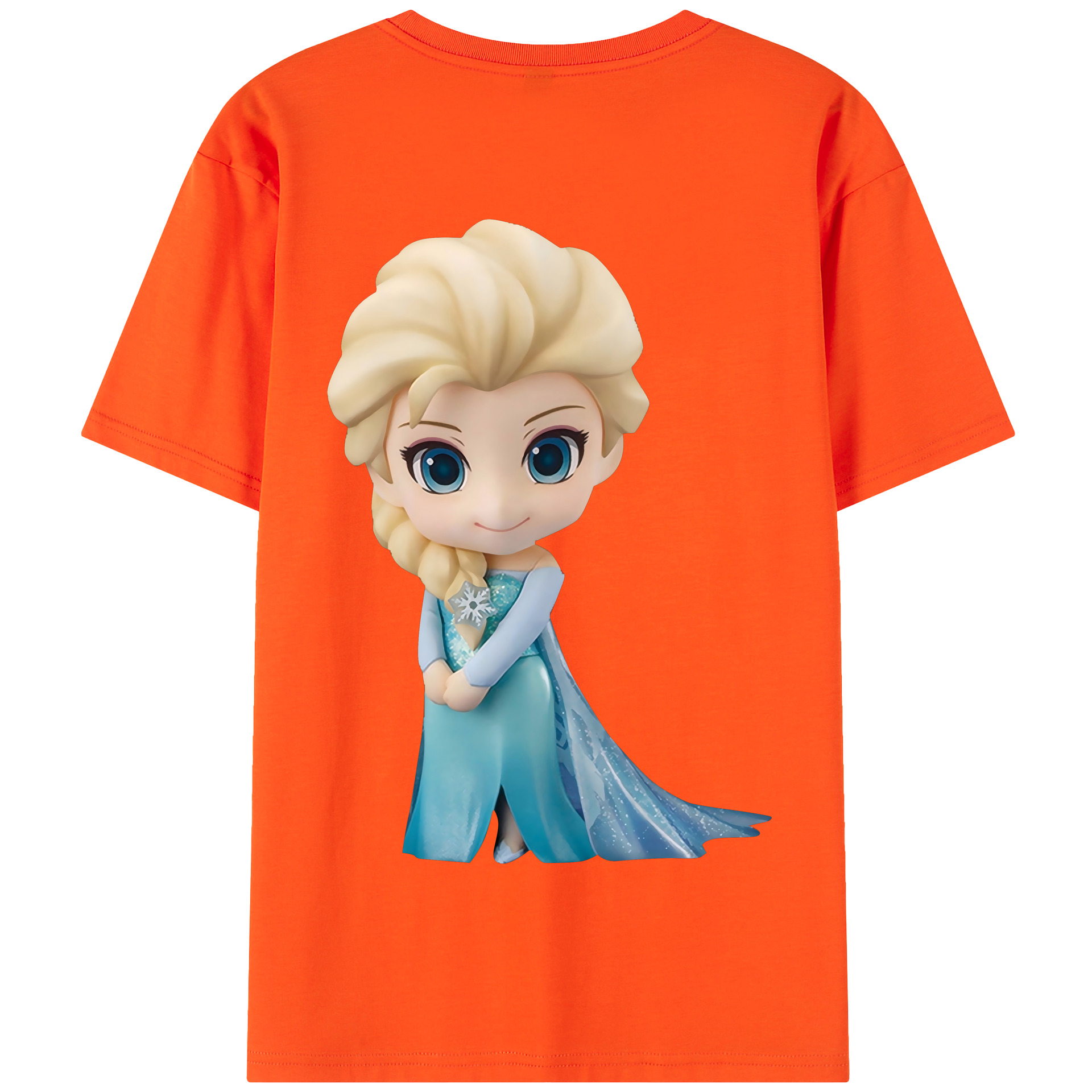 （画像用） アナと雪の女王 アンナ エルサ Frozen Anna Elsa 綿100％半袖Tシャツ（背面プリント）