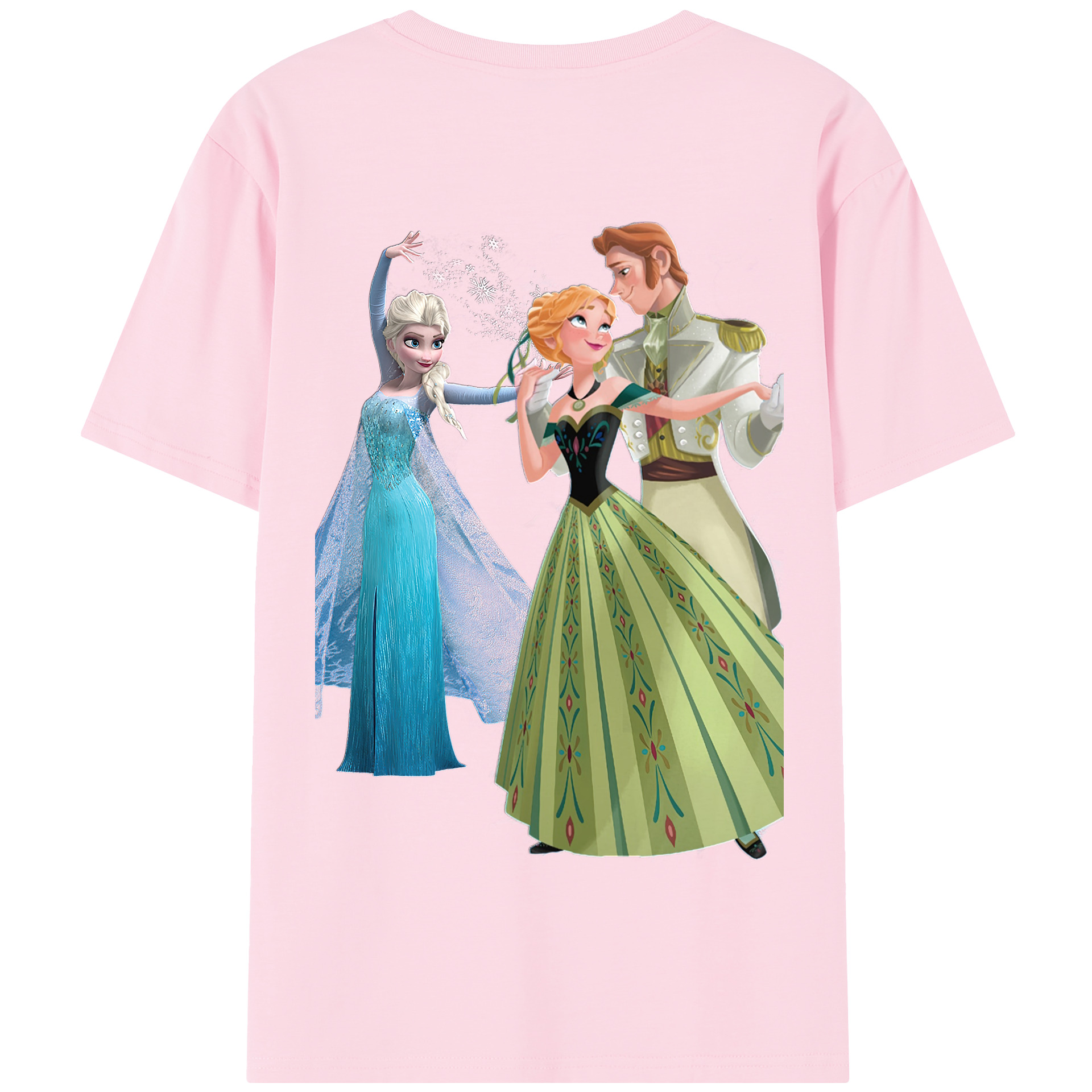 （画像用） アナと雪の女王 アンナ エルサ Frozen Anna Elsa 綿100％半袖Tシャツ（背面プリント）