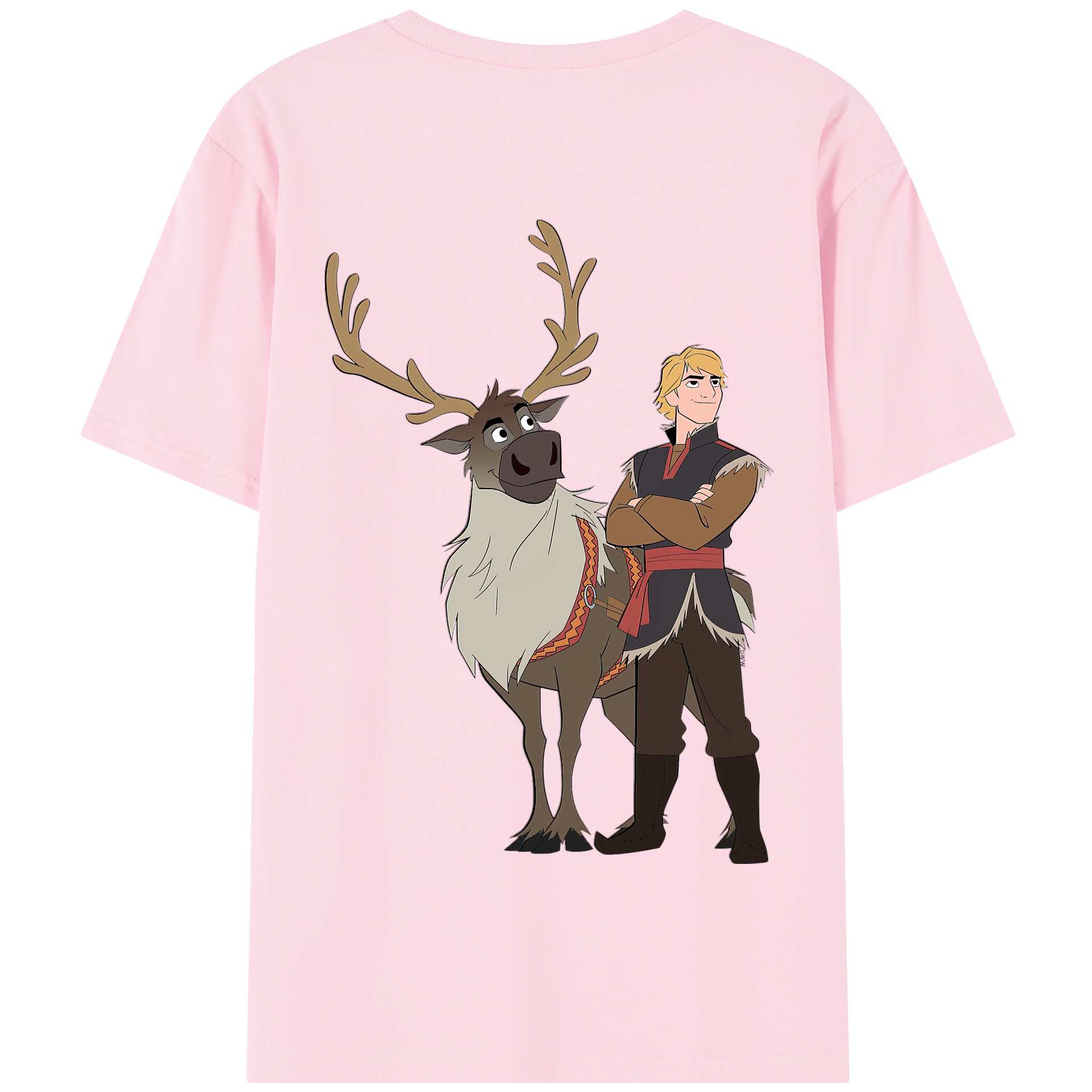 （画像用） アナと雪の女王 アンナ エルサ Frozen Anna Elsa 綿100％半袖Tシャツ（背面プリント）