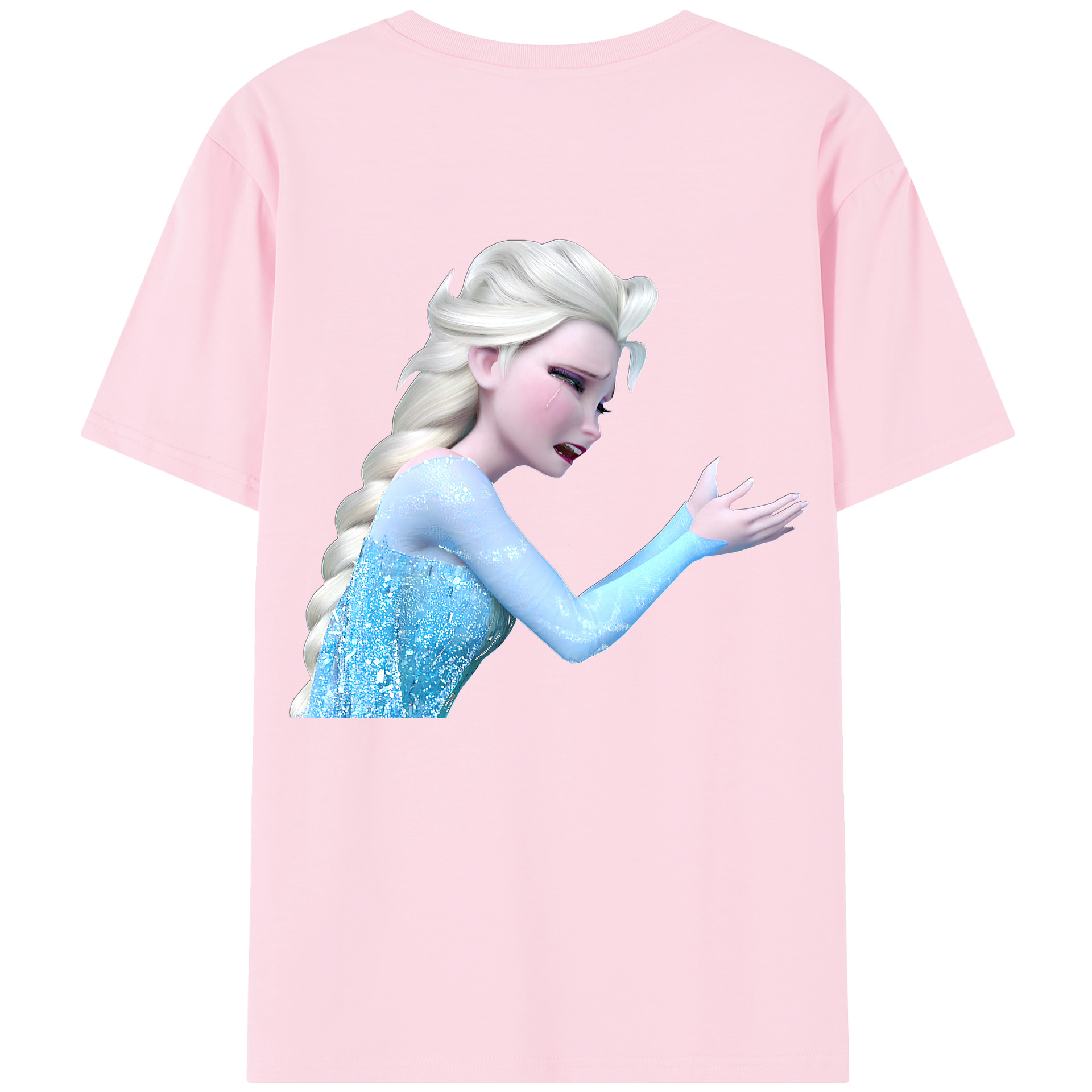 （画像用） アナと雪の女王 アンナ エルサ Frozen Anna Elsa 綿100％半袖Tシャツ（背面プリント）