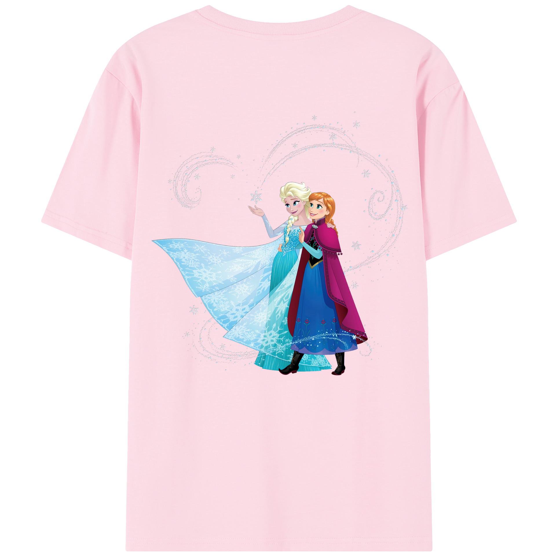 （画像用） アナと雪の女王 アンナ エルサ Frozen Anna Elsa 綿100％半袖Tシャツ（背面プリント）