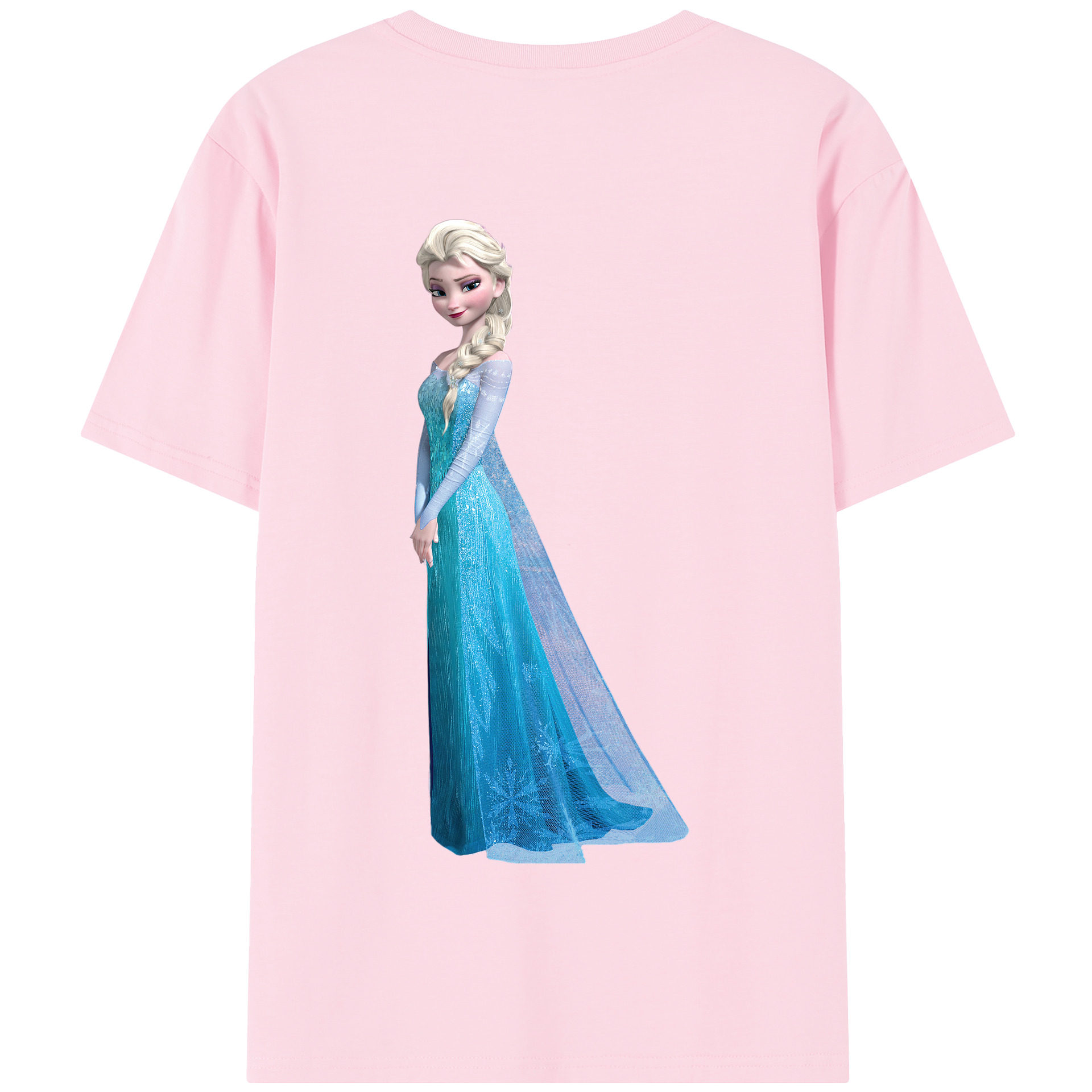 （画像用） アナと雪の女王 アンナ エルサ Frozen Anna Elsa 綿100％半袖Tシャツ（背面プリント）