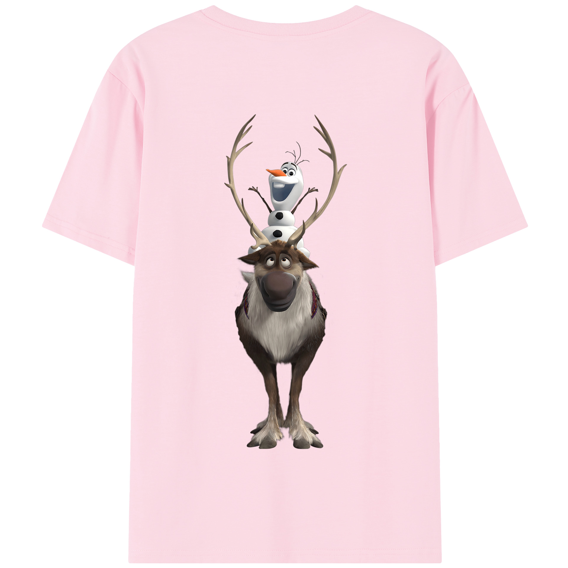 （画像用） アナと雪の女王 アンナ エルサ Frozen Anna Elsa 綿100％半袖Tシャツ（背面プリント）