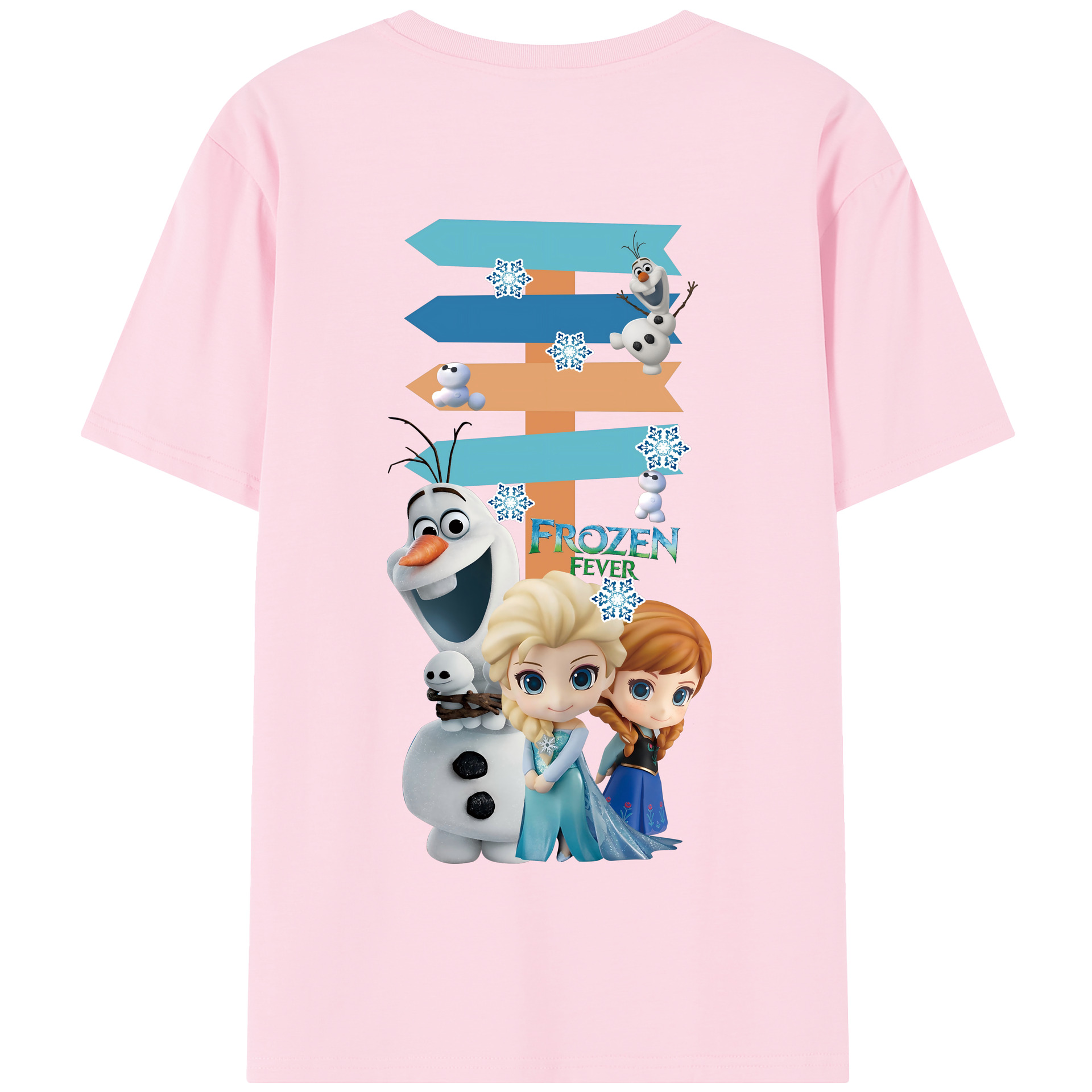 （画像用） アナと雪の女王 アンナ エルサ Frozen Anna Elsa 綿100％半袖Tシャツ（背面プリント）