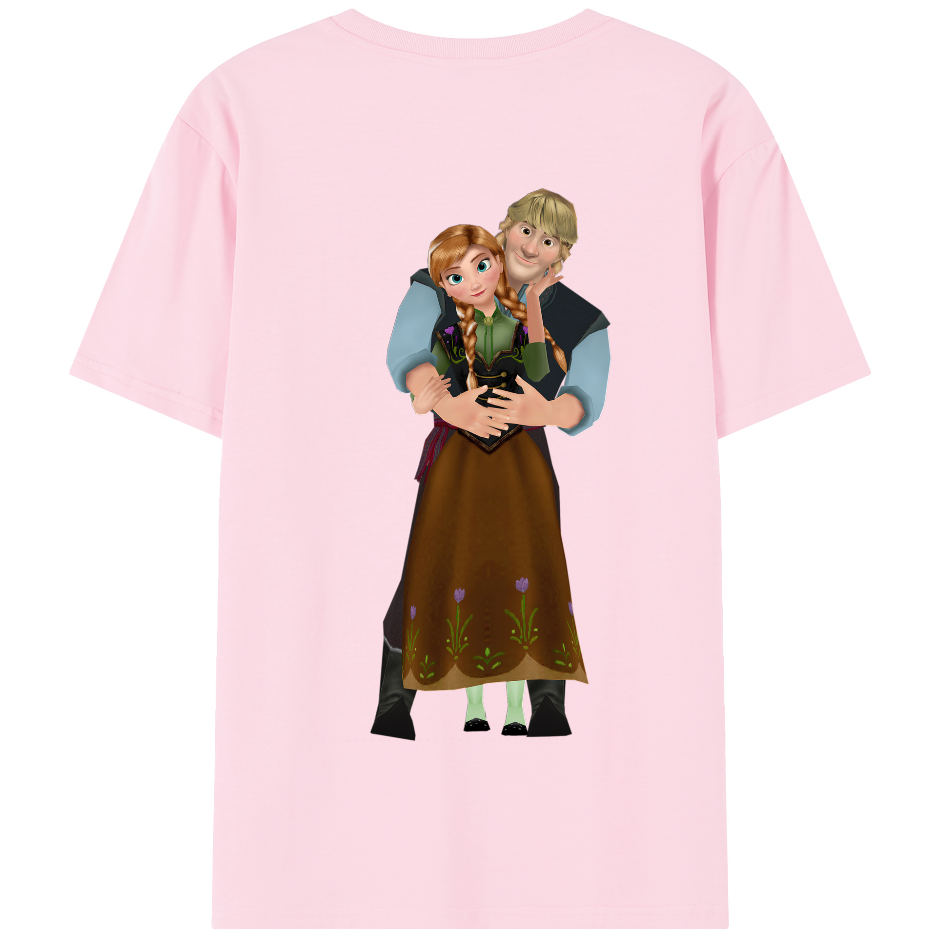 （画像用） アナと雪の女王 アンナ エルサ Frozen Anna Elsa 綿100％半袖Tシャツ（背面プリント）