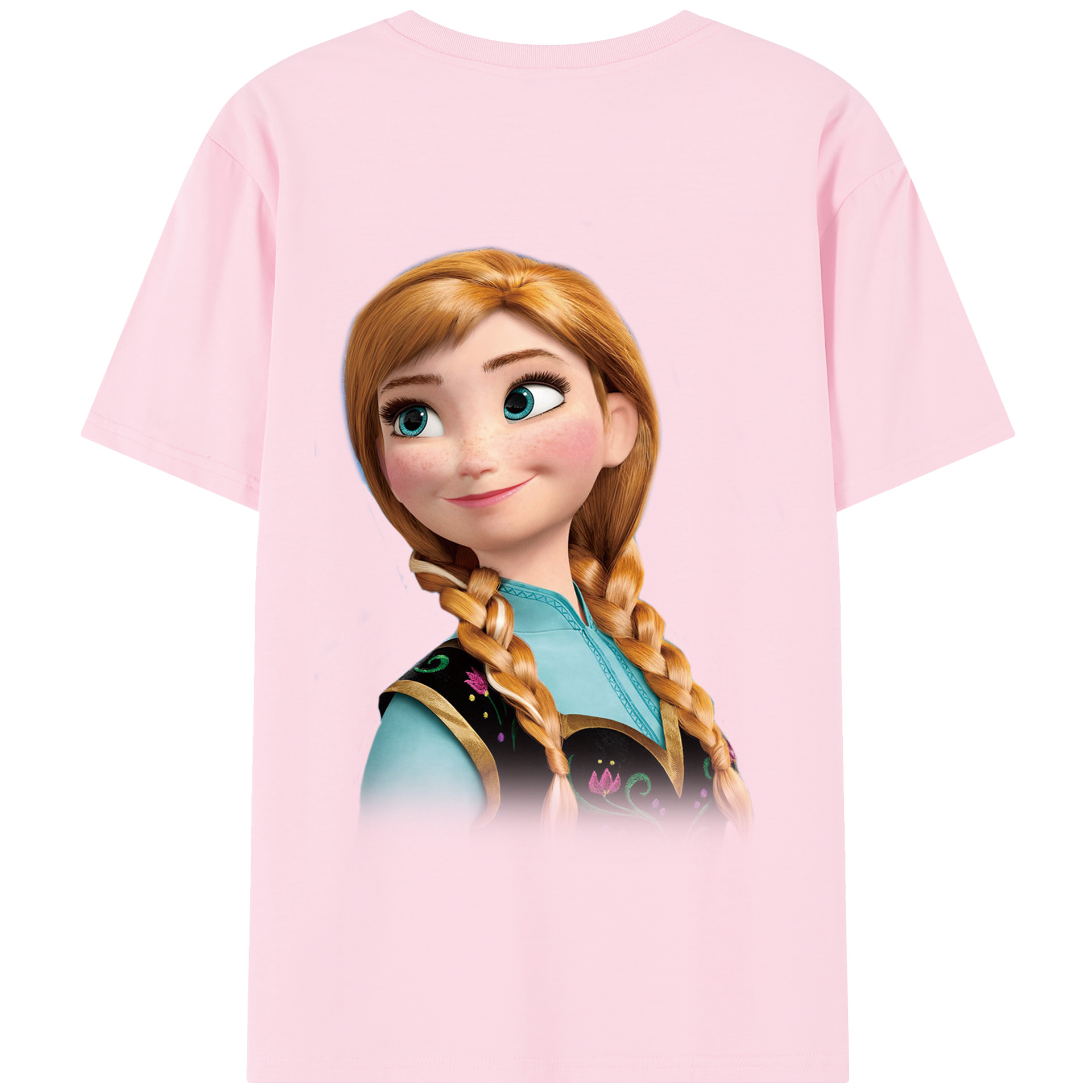 （画像用） アナと雪の女王 アンナ エルサ Frozen Anna Elsa 綿100％半袖Tシャツ（背面プリント）