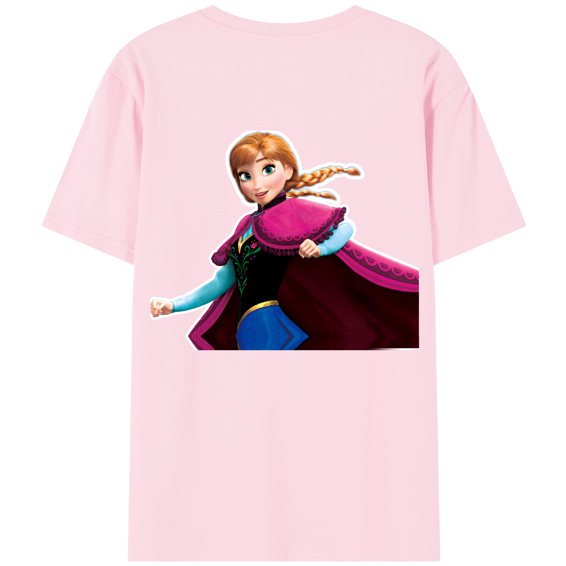 （画像用） アナと雪の女王 アンナ エルサ Frozen Anna Elsa 綿100％半袖Tシャツ（背面プリント）