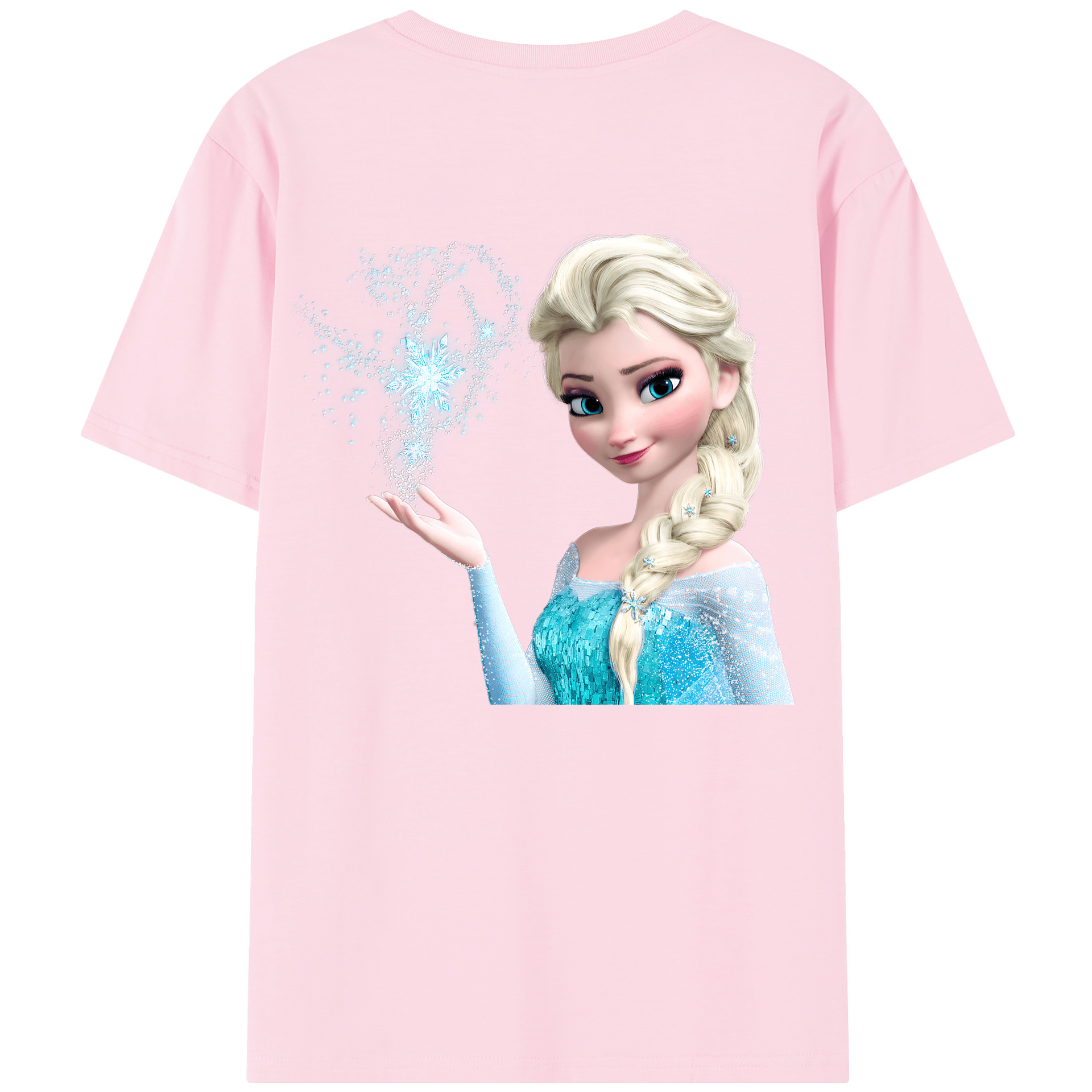 （画像用） アナと雪の女王 アンナ エルサ Frozen Anna Elsa 綿100％半袖Tシャツ（背面プリント）