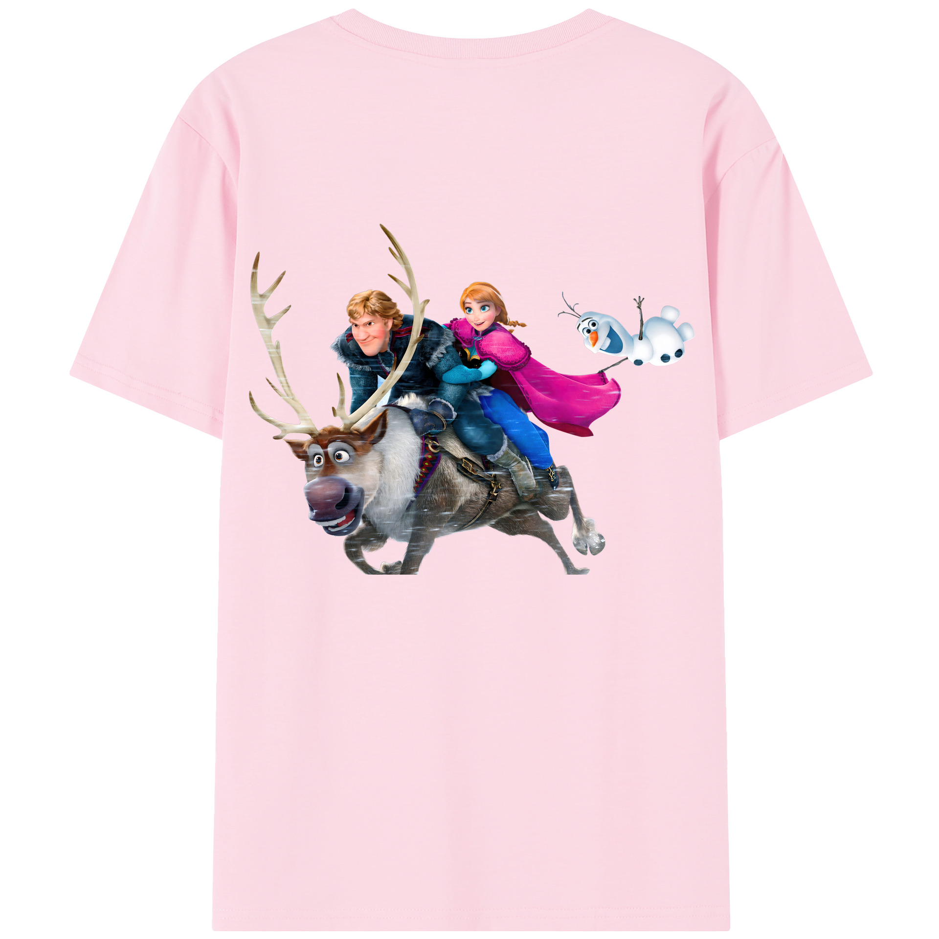 （画像用） アナと雪の女王 アンナ エルサ Frozen Anna Elsa 綿100％半袖Tシャツ（背面プリント）
