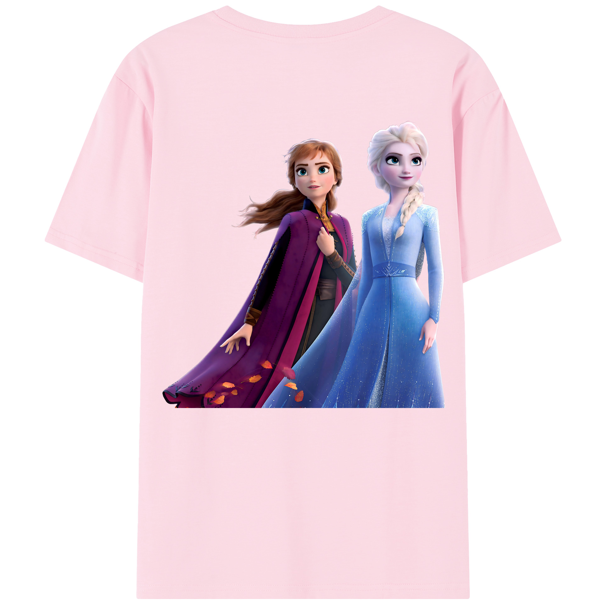 （画像用） アナと雪の女王 アンナ エルサ Frozen Anna Elsa 綿100％半袖Tシャツ（背面プリント）