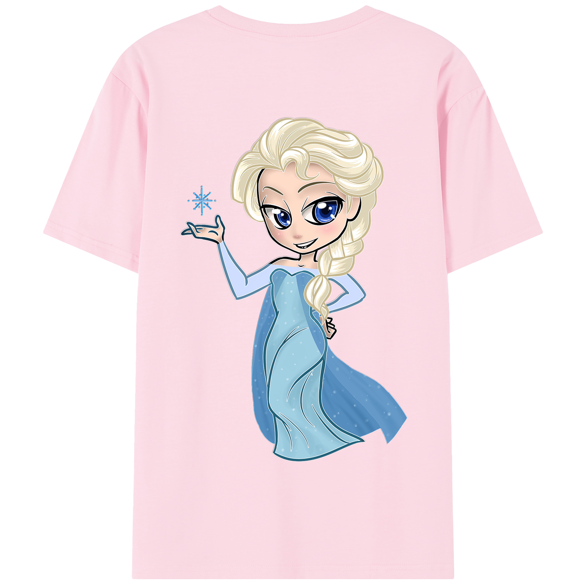 （画像用） アナと雪の女王 アンナ エルサ Frozen Anna Elsa 綿100％半袖Tシャツ（背面プリント）