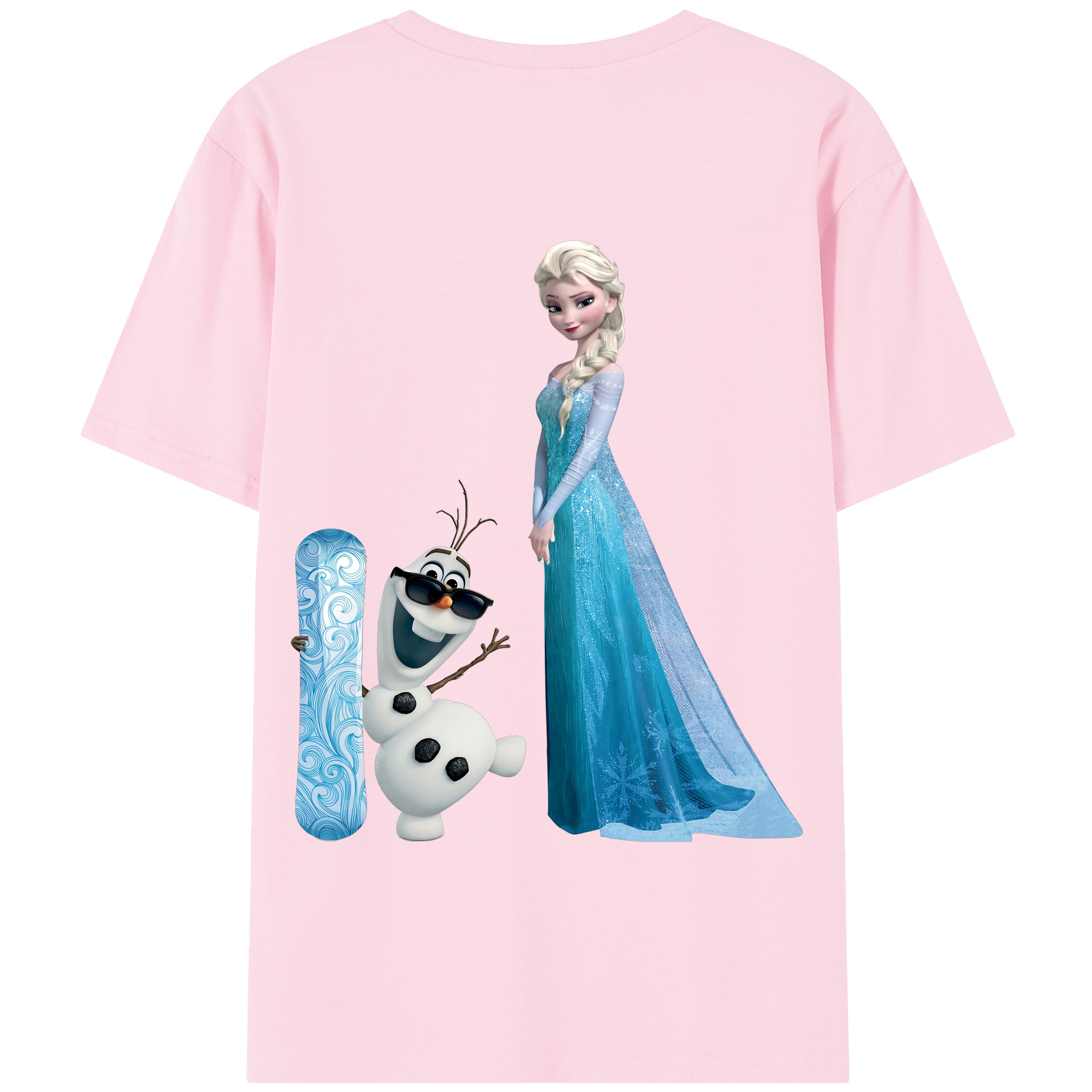 （画像用） アナと雪の女王 アンナ エルサ Frozen Anna Elsa 綿100％半袖Tシャツ（背面プリント）