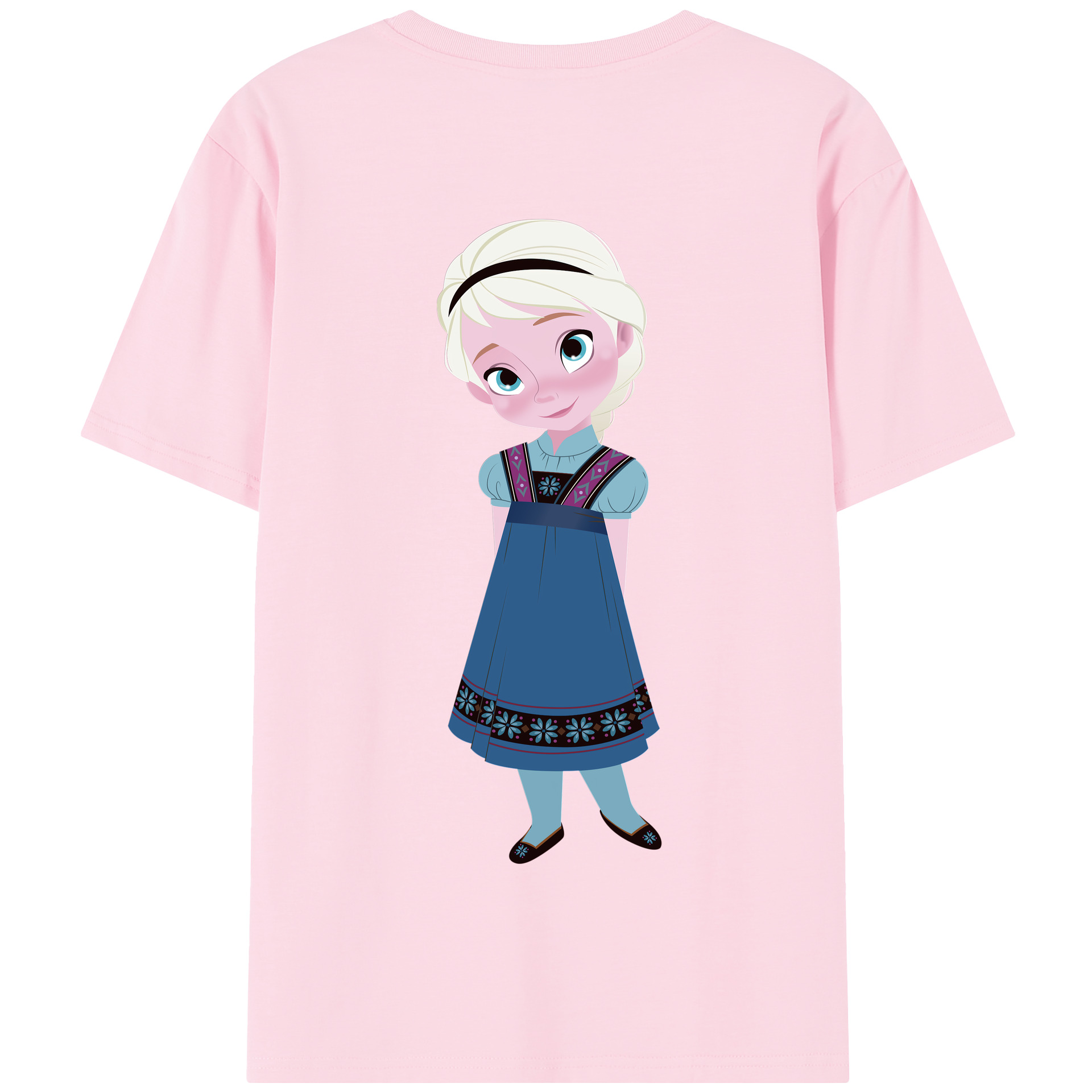 （画像用） アナと雪の女王 アンナ エルサ Frozen Anna Elsa 綿100％半袖Tシャツ（背面プリント）