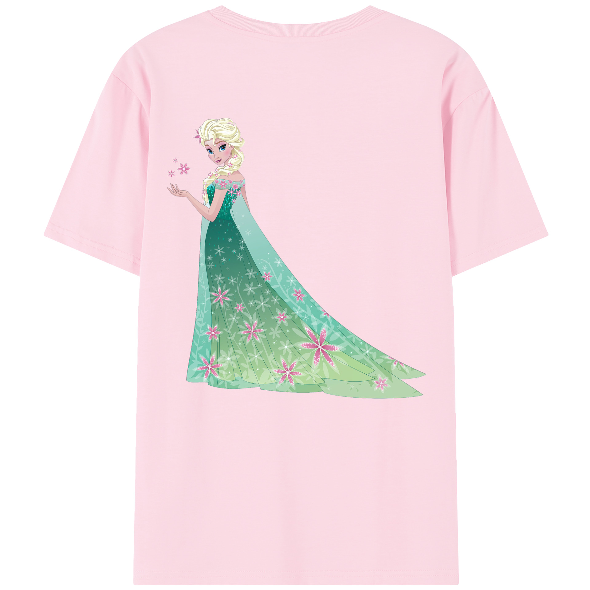 （画像用） アナと雪の女王 アンナ エルサ Frozen Anna Elsa 綿100％半袖Tシャツ（背面プリント）