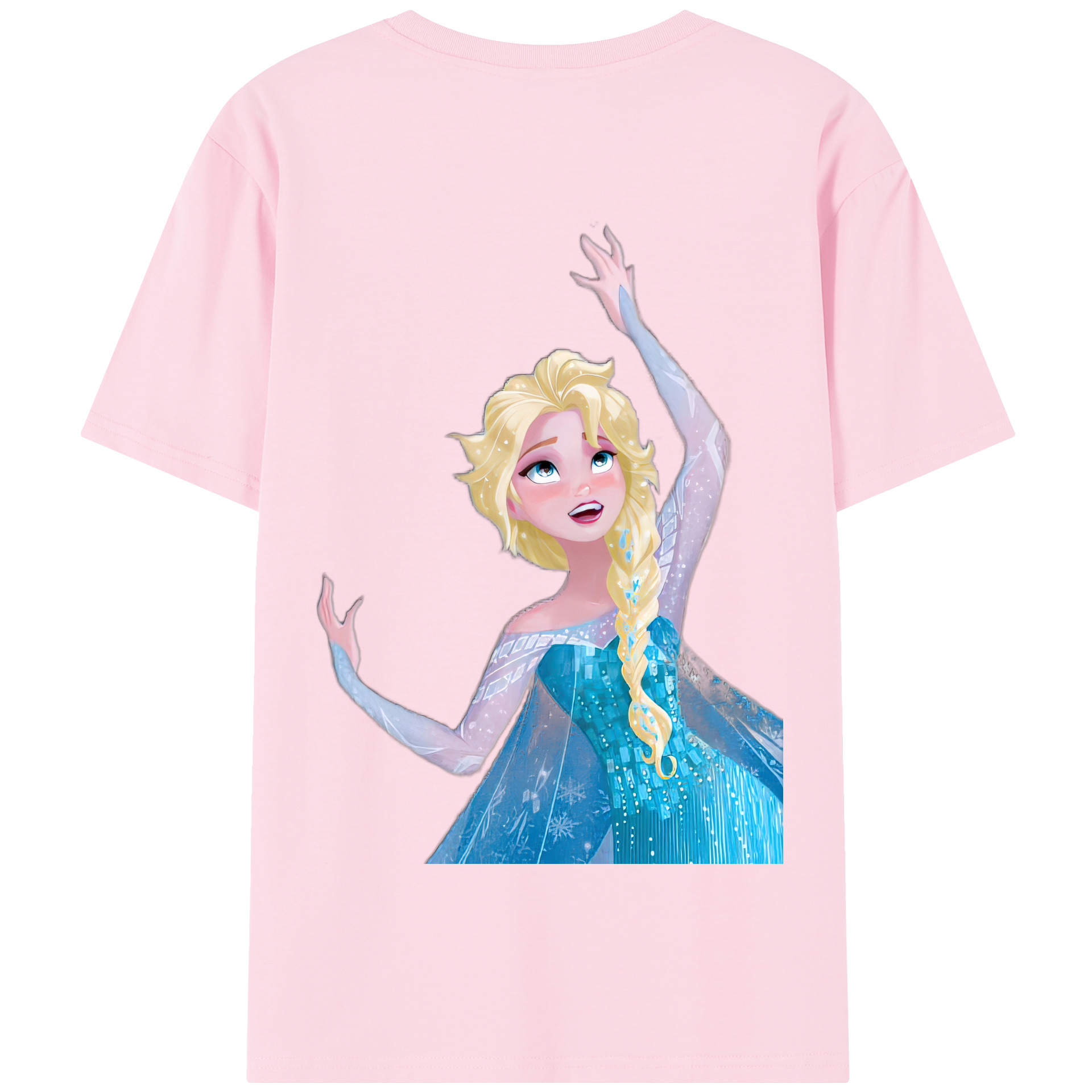 （画像用） アナと雪の女王 アンナ エルサ Frozen Anna Elsa 綿100％半袖Tシャツ（背面プリント）