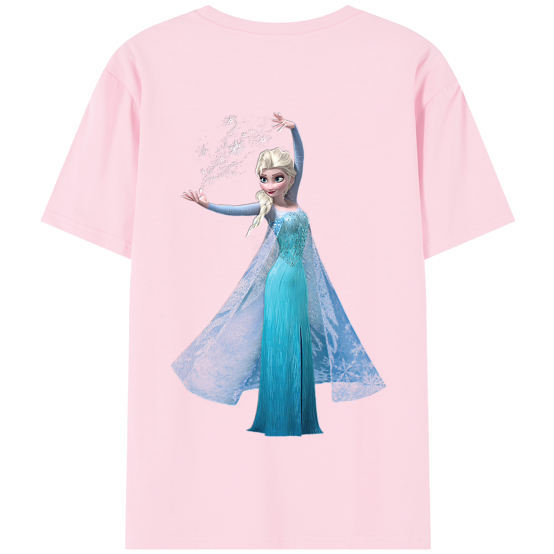 （画像用） アナと雪の女王 アンナ エルサ Frozen Anna Elsa 綿100％半袖Tシャツ（背面プリント）
