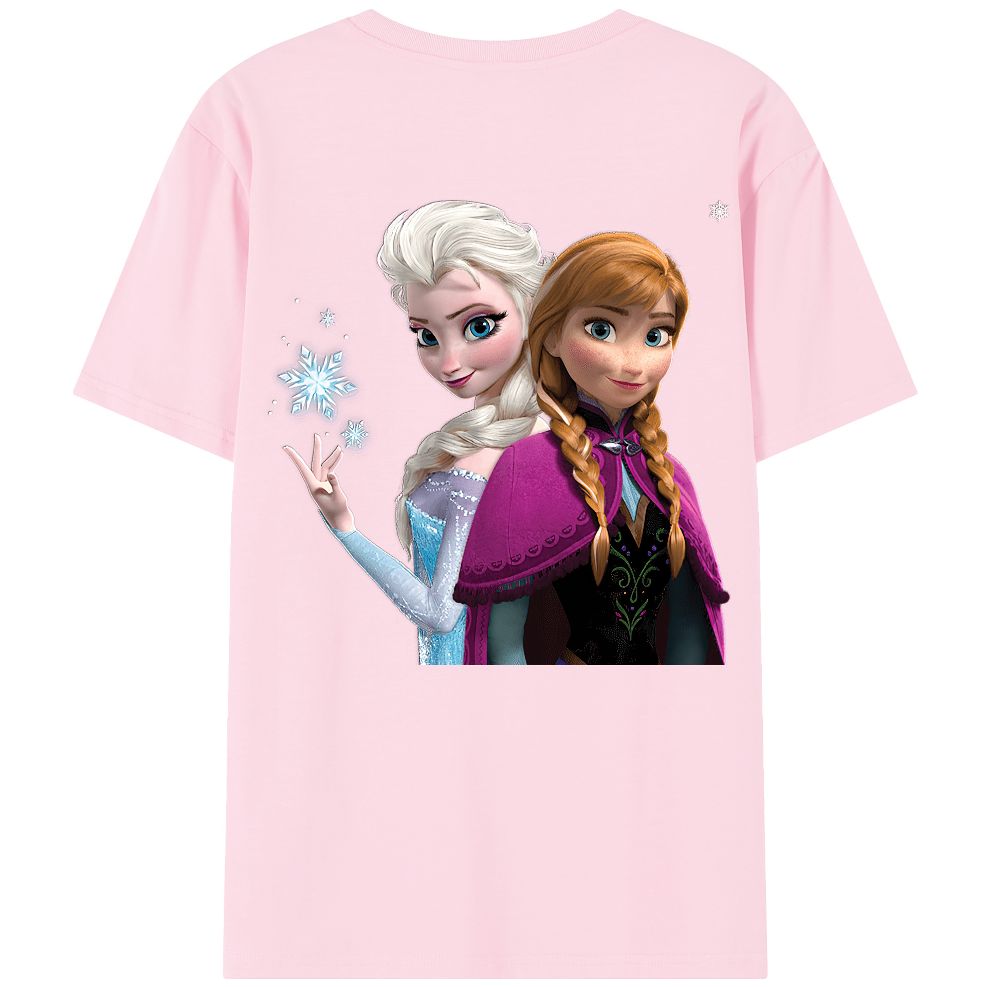（画像用） アナと雪の女王 アンナ エルサ Frozen Anna Elsa 綿100％半袖Tシャツ（背面プリント）