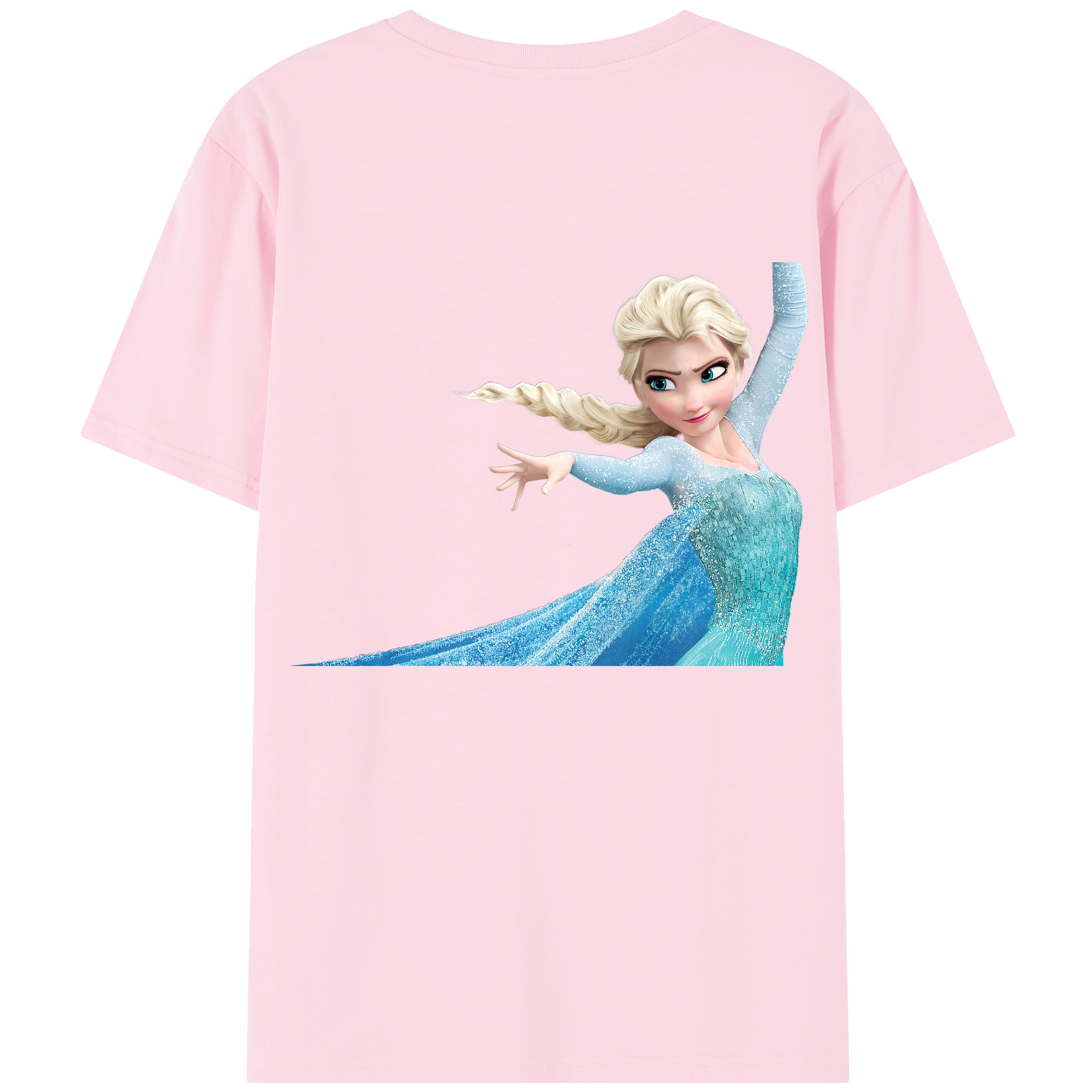 （画像用） アナと雪の女王 アンナ エルサ Frozen Anna Elsa 綿100％半袖Tシャツ（背面プリント）