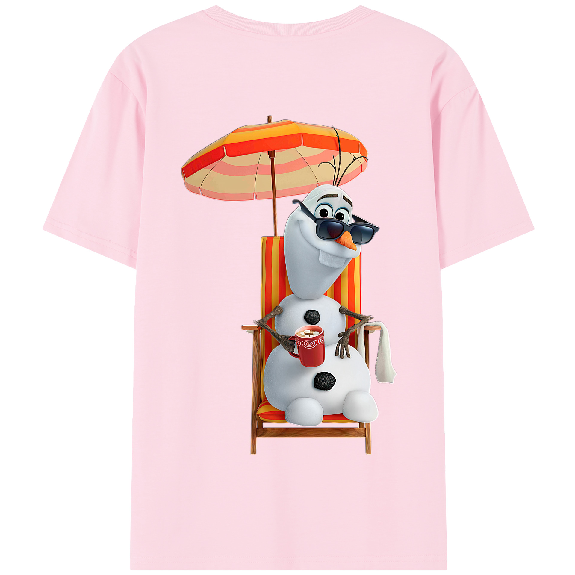 （画像用） アナと雪の女王 アンナ エルサ Frozen Anna Elsa 綿100％半袖Tシャツ（背面プリント）