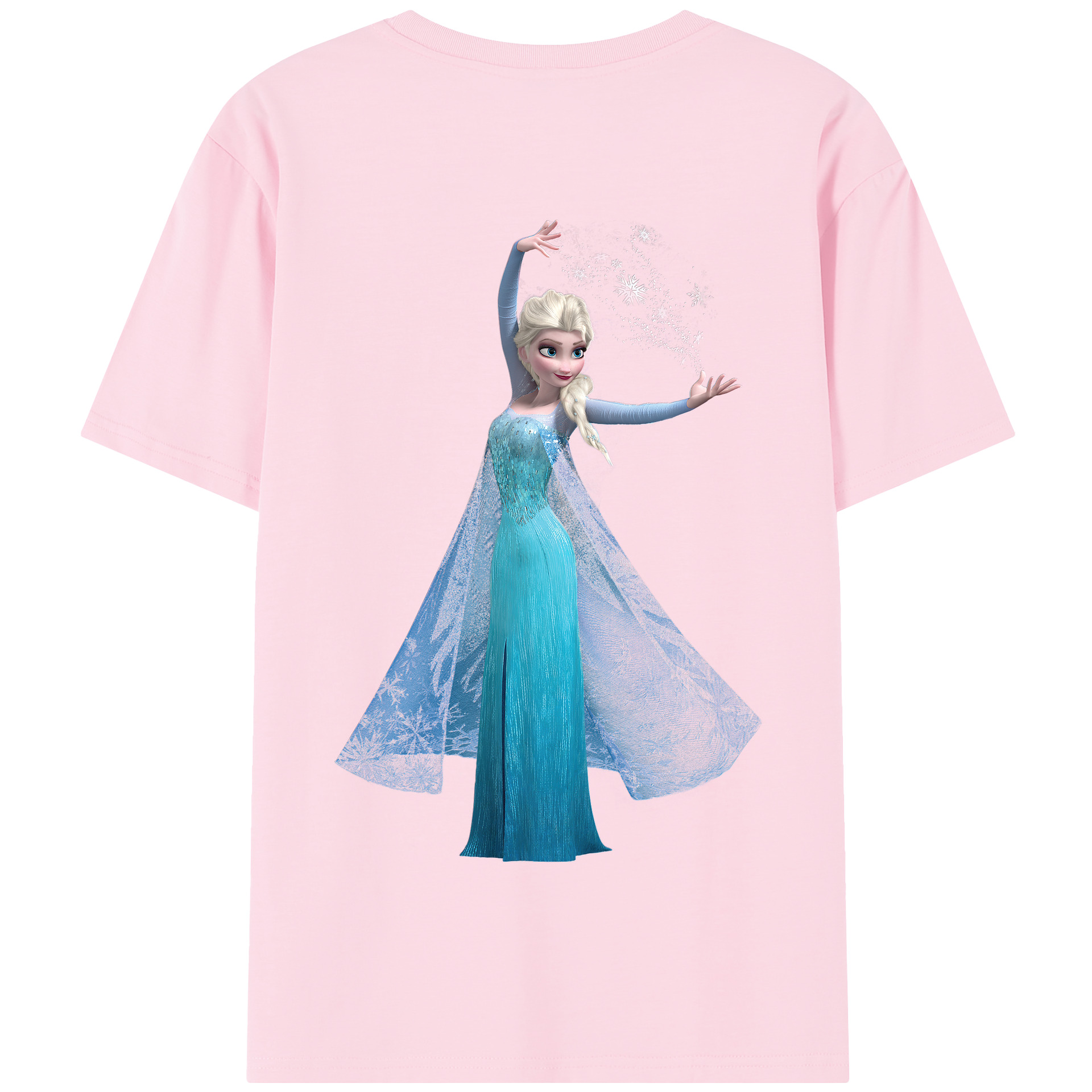 （画像用） アナと雪の女王 アンナ エルサ Frozen Anna Elsa 綿100％半袖Tシャツ（背面プリント）