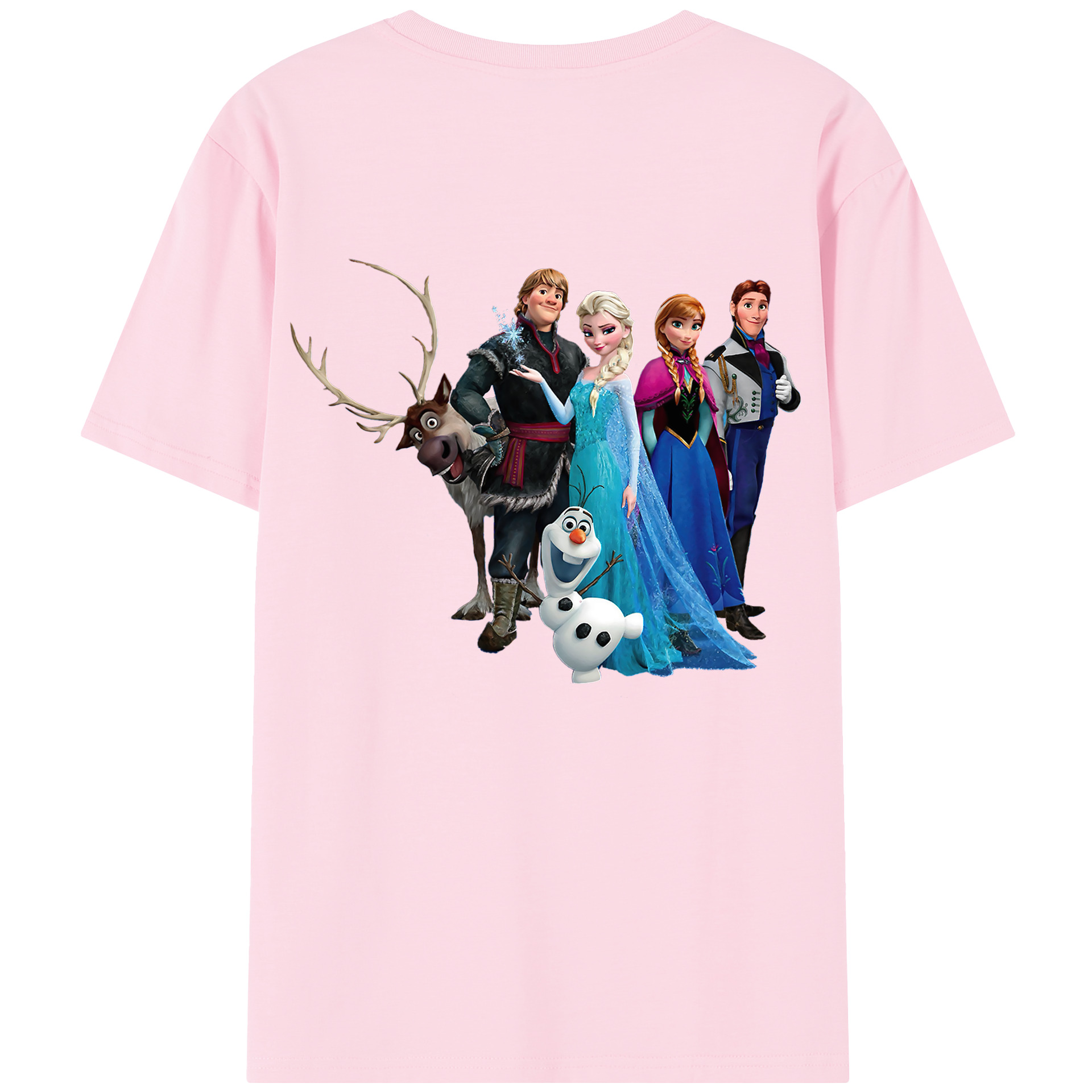 （画像用） アナと雪の女王 アンナ エルサ Frozen Anna Elsa 綿100％半袖Tシャツ（背面プリント）