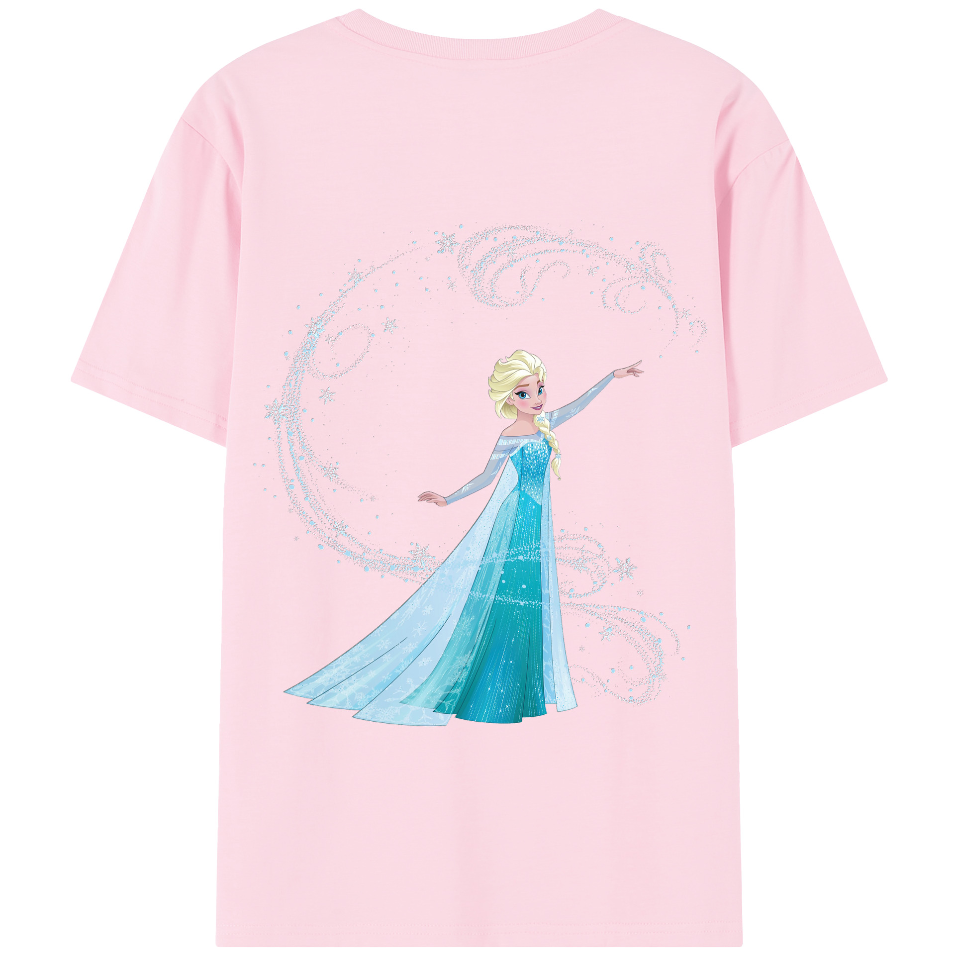 （画像用） アナと雪の女王 アンナ エルサ Frozen Anna Elsa 綿100％半袖Tシャツ（背面プリント）